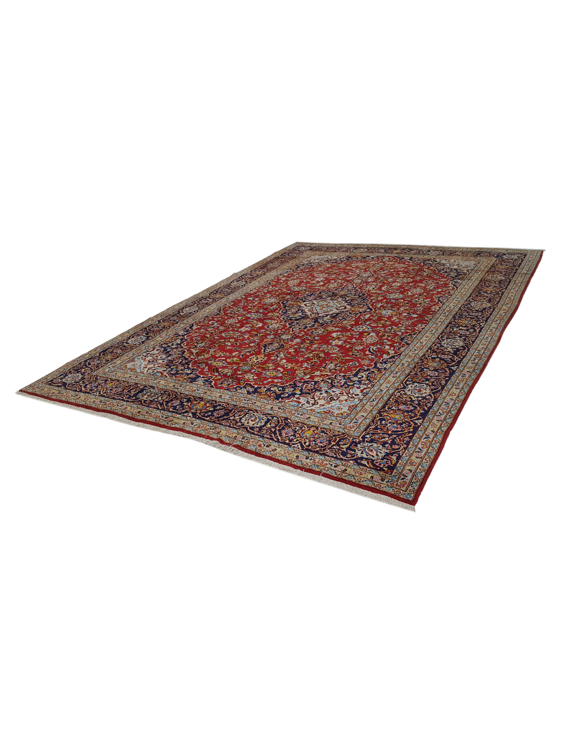 Kashan Hand Knotted Red 10x13 - Image 6 of 6
