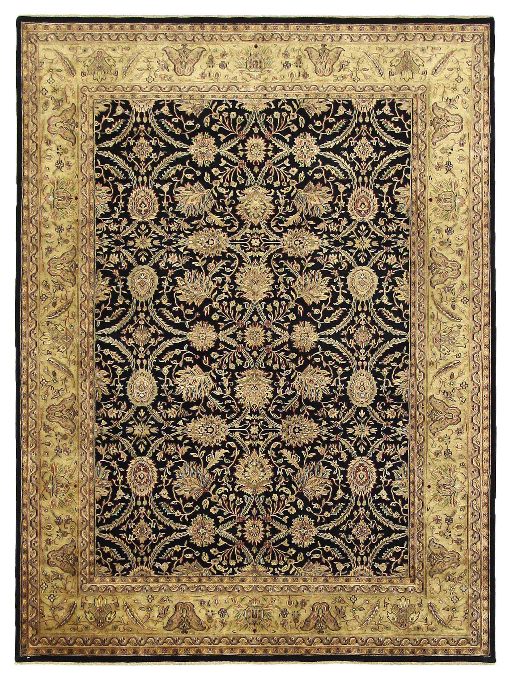 Serene Hand Knotted Black 9x12
