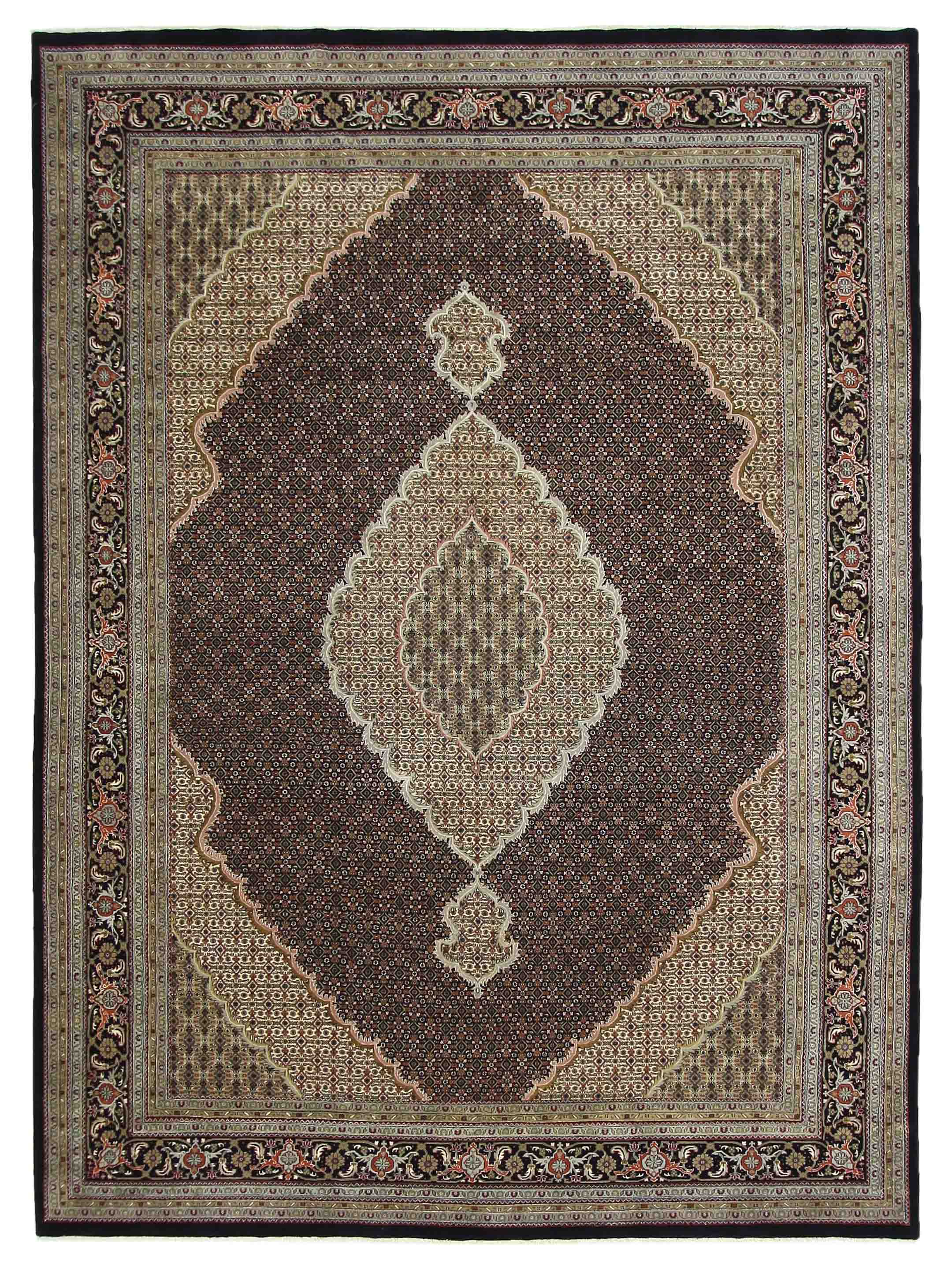 Mahi Bijar Hand Knotted Black 11x16