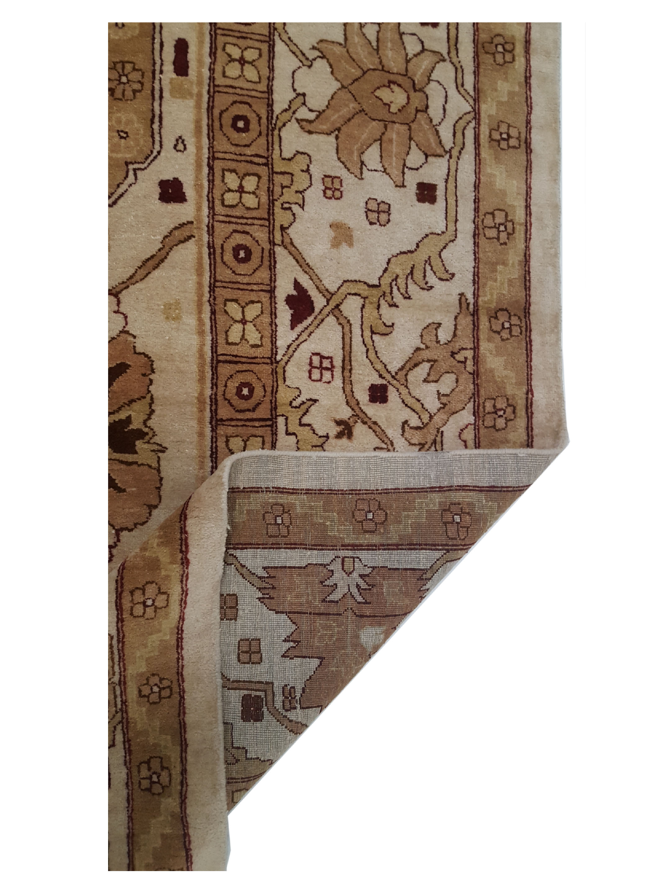 Agra Hand Knotted Ivory 14x21 - Image 3 of 6