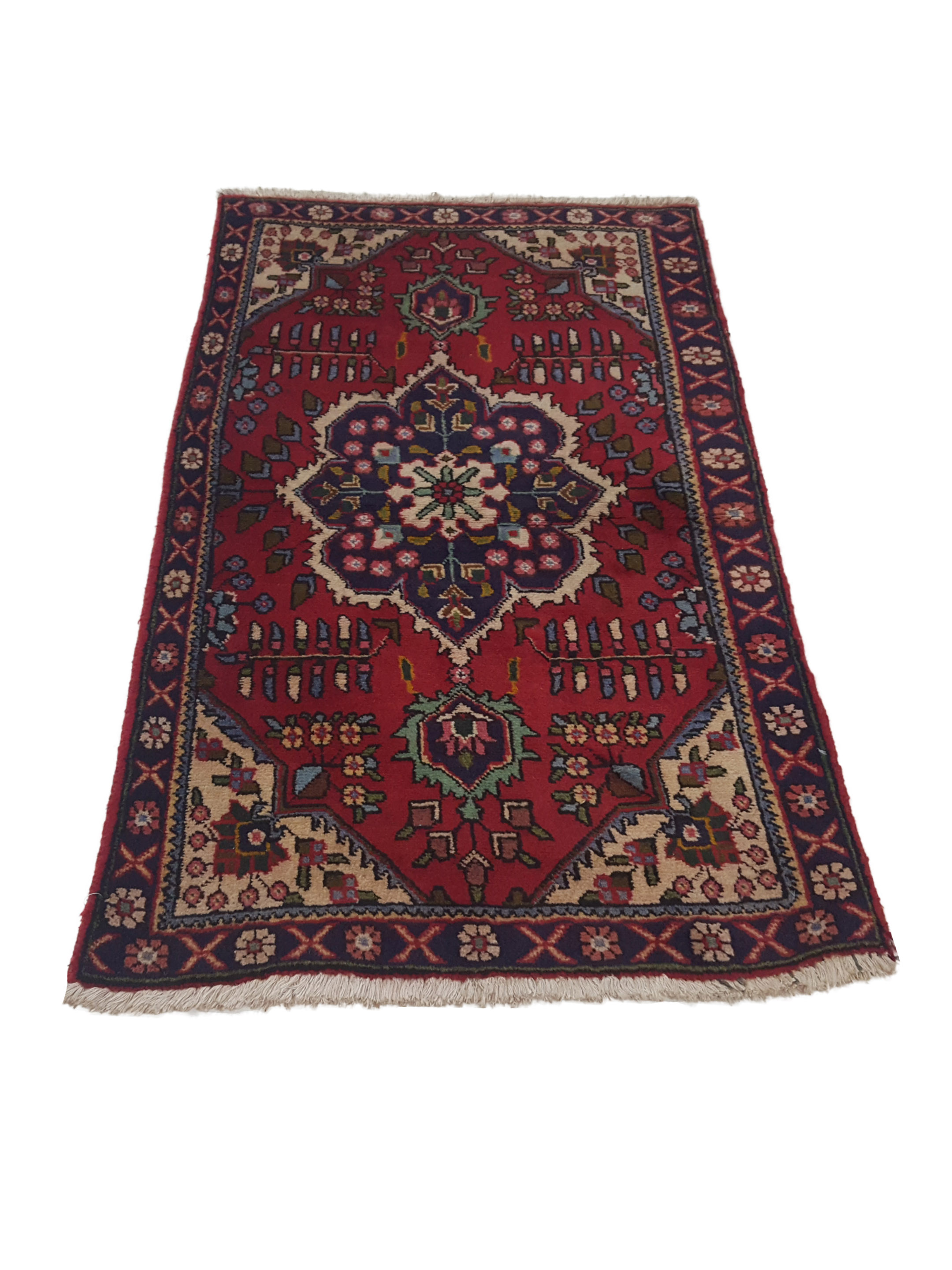 Hamadan Hand Knotted Burgundy 3x5 - Image 2 of 4