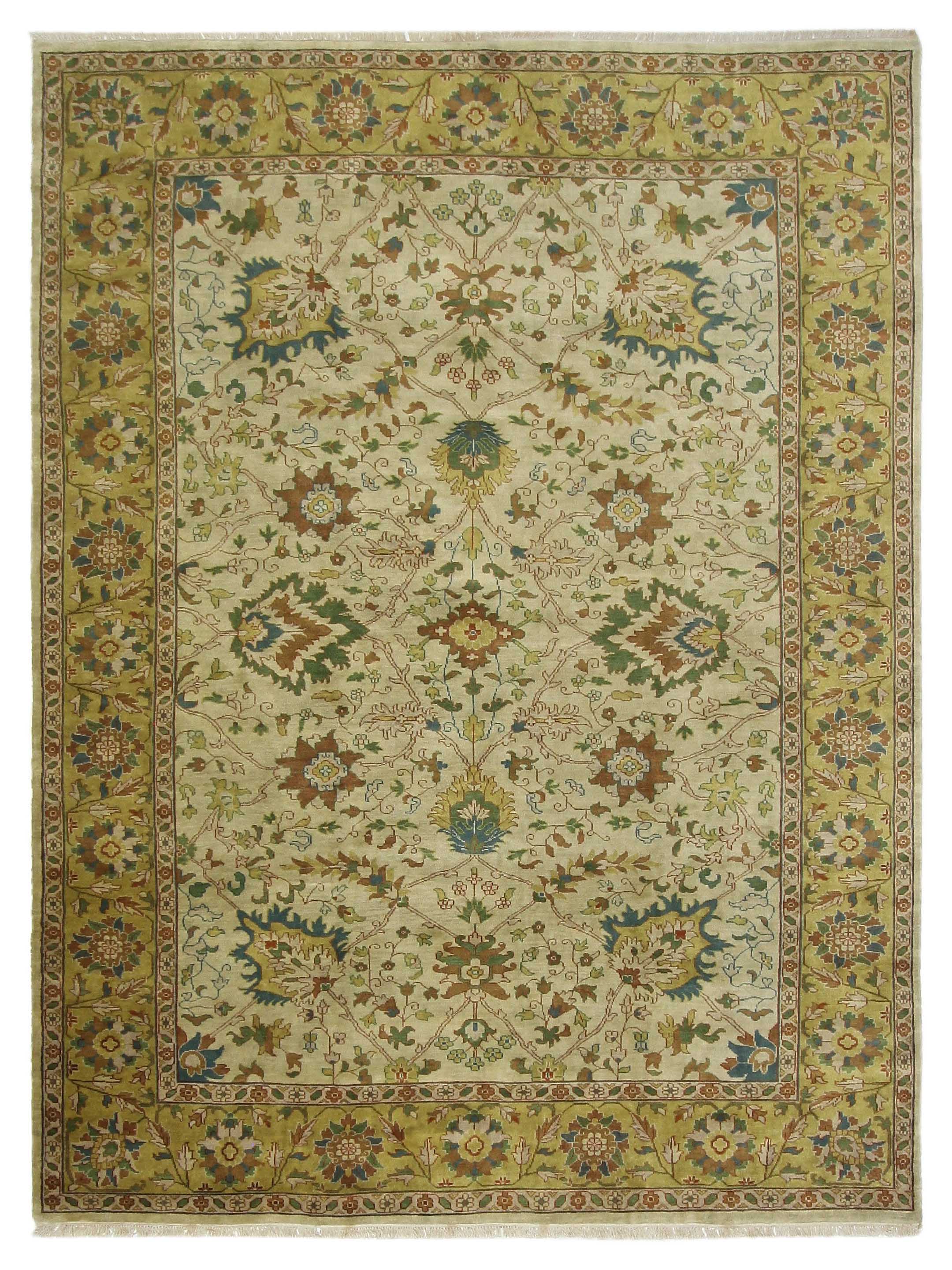 Tribal Hand Knotted Ivory 10x14