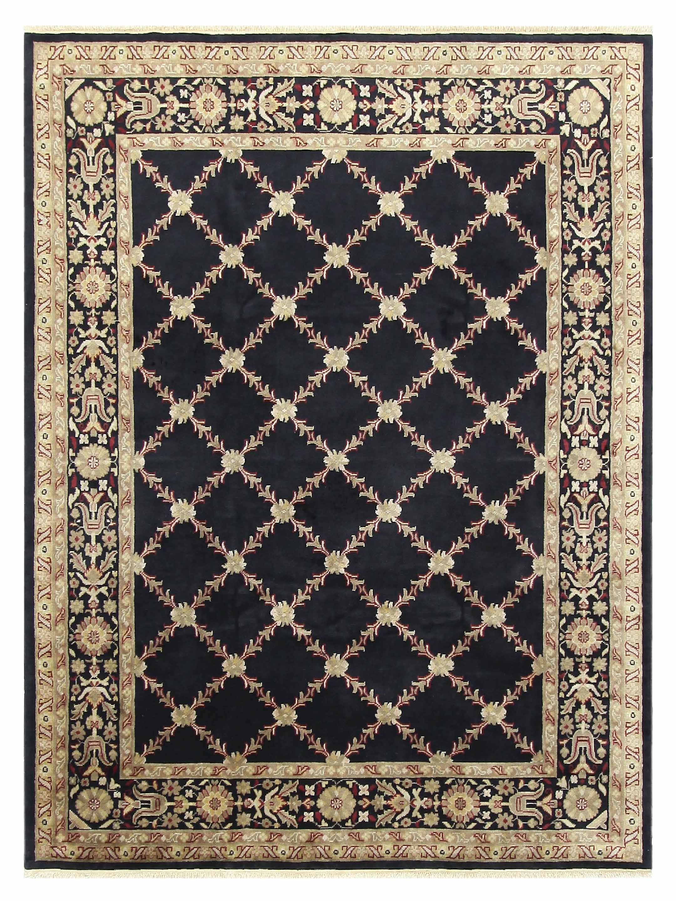 Gouri Ganga Hand Knotted Black 9x12