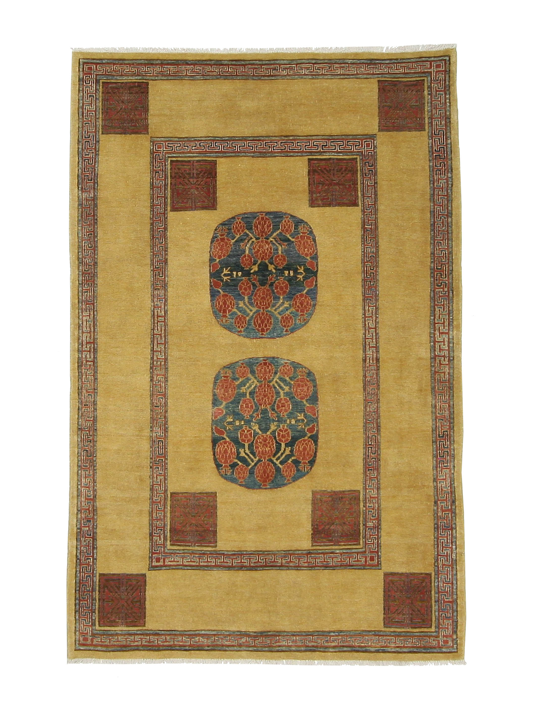 Khotan Hand Knotted Gold 6x9