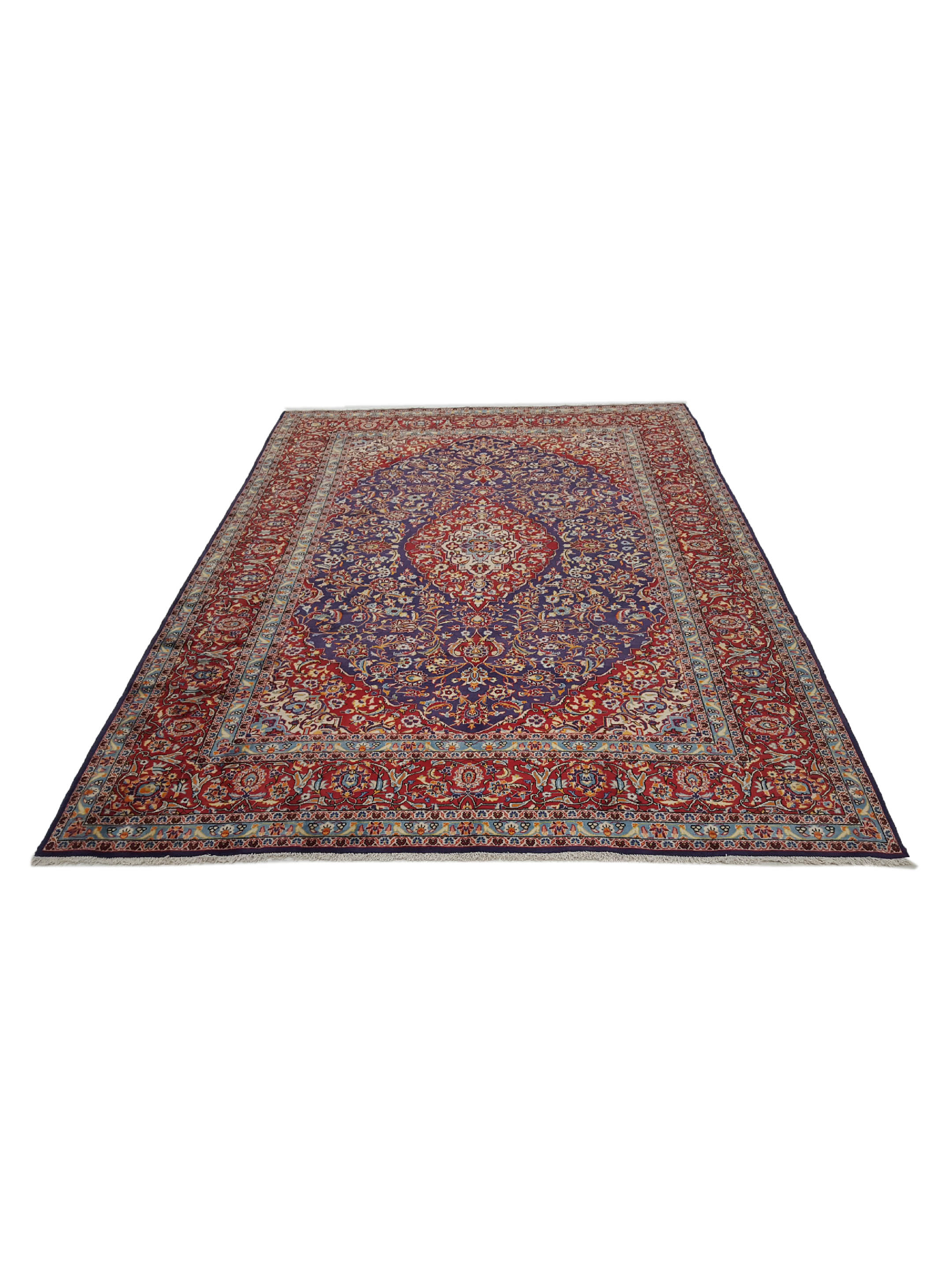 Kashan Hand Knotted Purple 10x13 - Image 2 of 6
