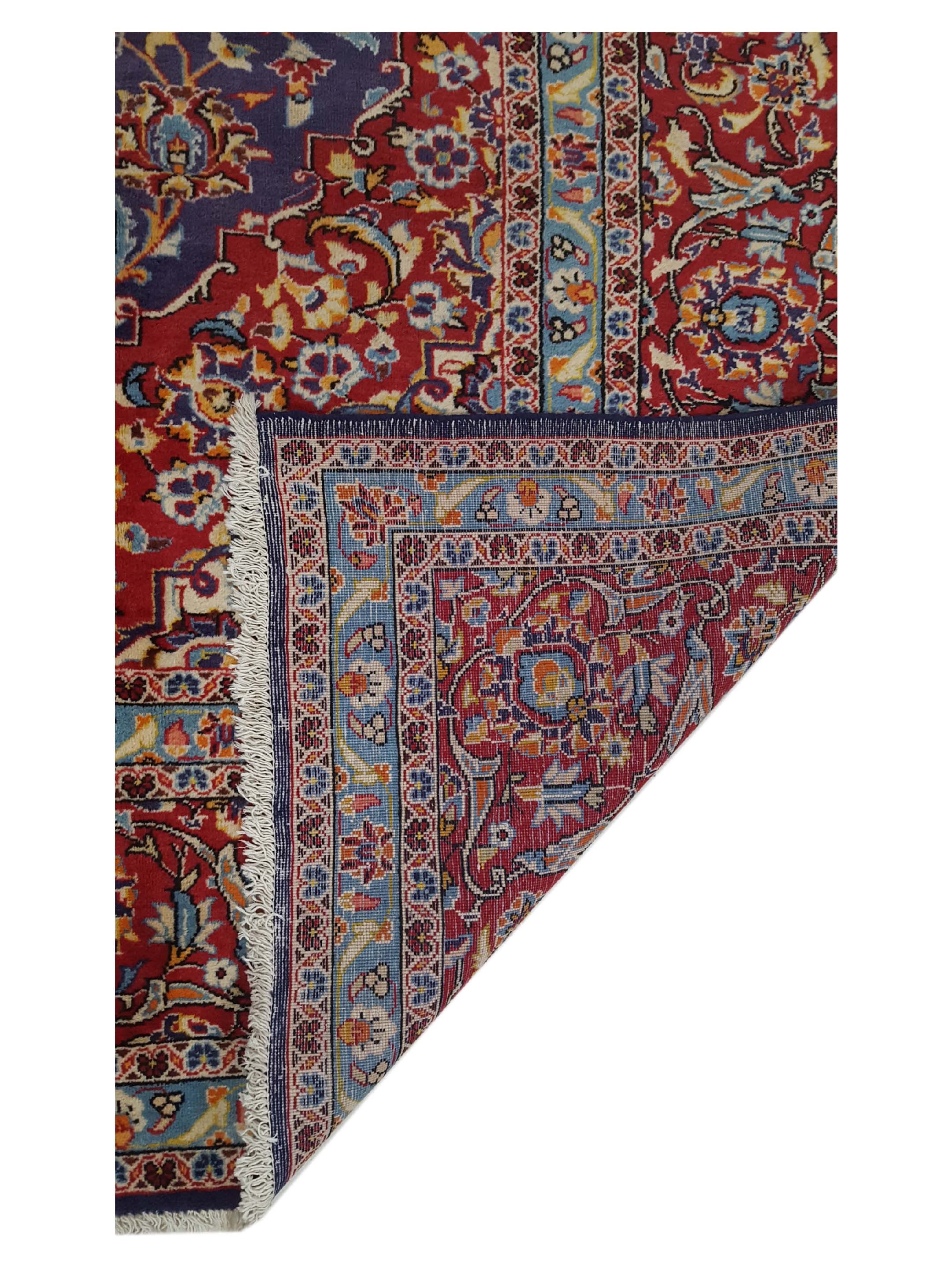Kashan Hand Knotted Purple 10x13 - Image 3 of 6