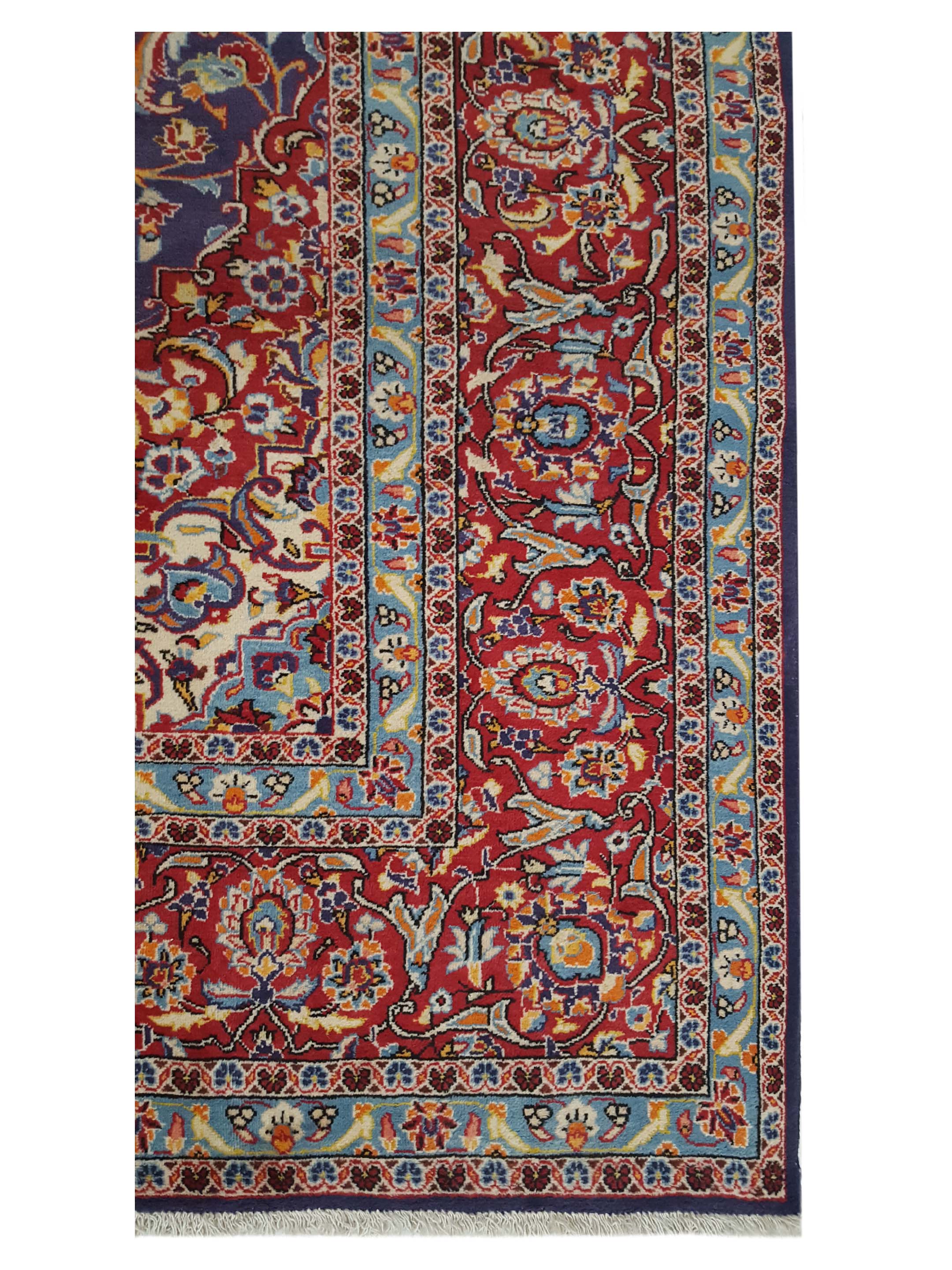 Kashan Hand Knotted Purple 10x13 - Image 4 of 6