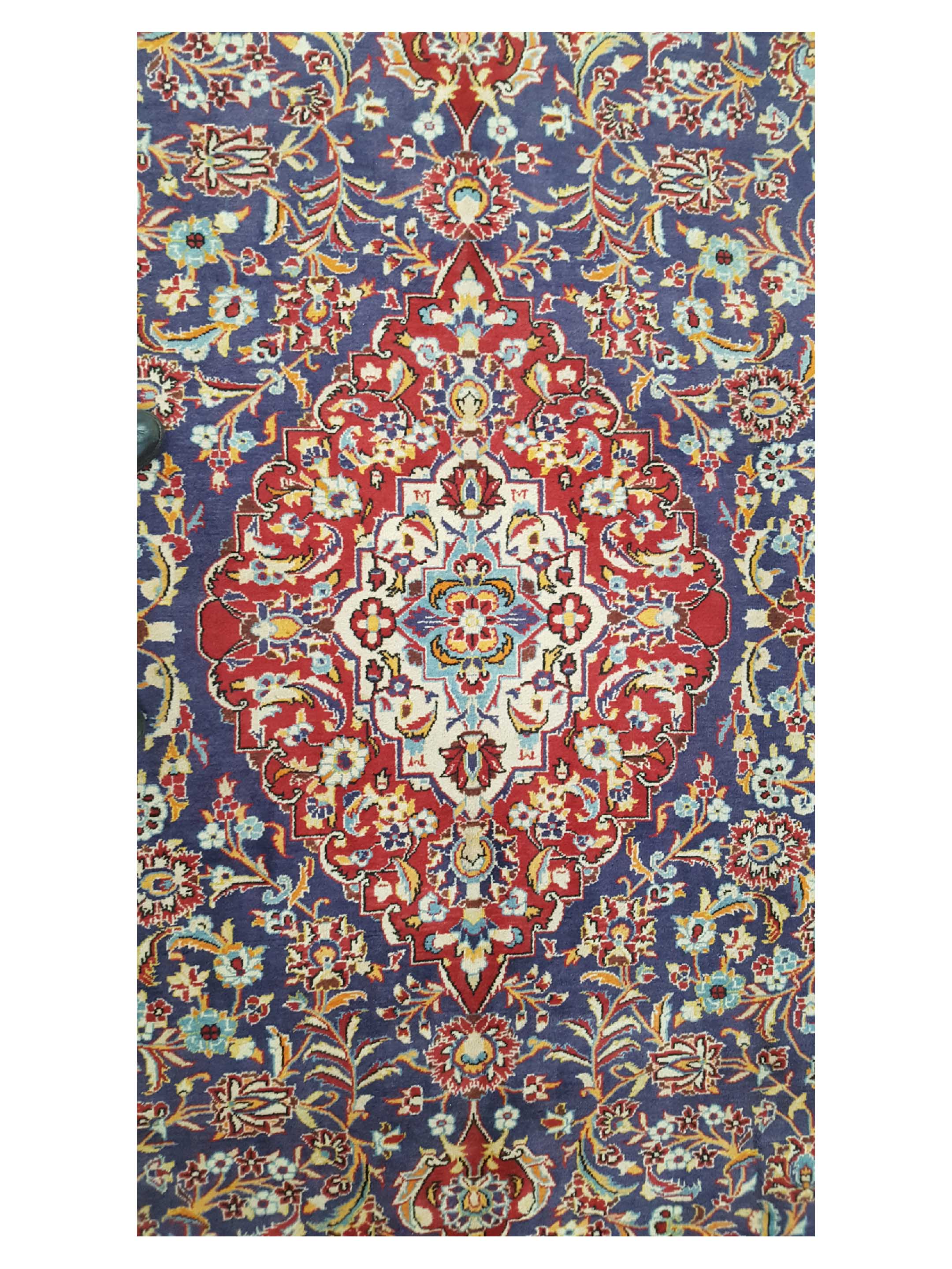 Kashan Hand Knotted Purple 10x13 - Image 5 of 6