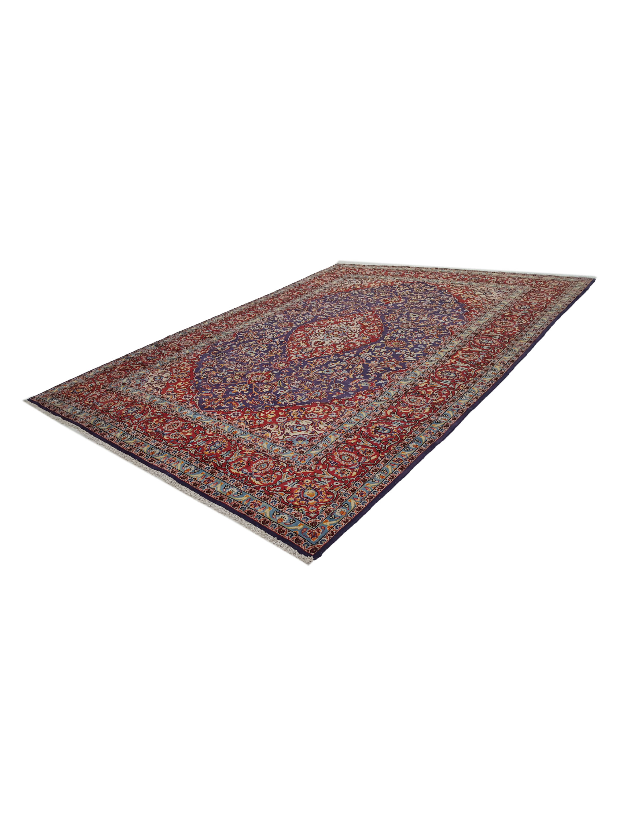 Kashan Hand Knotted Purple 10x13 - Image 6 of 6