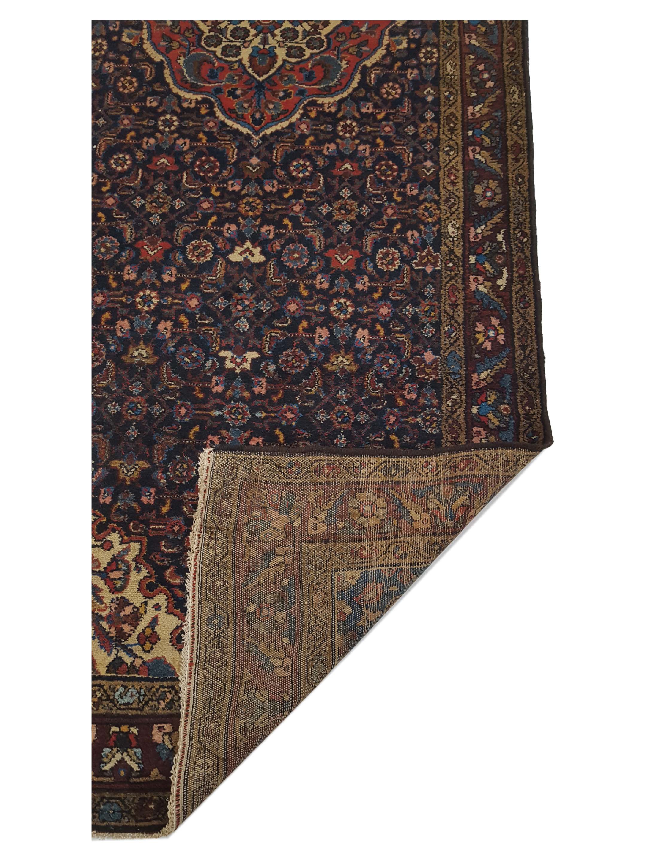 Antique Tafresh Burgundy 4x10 - Image 3 of 6