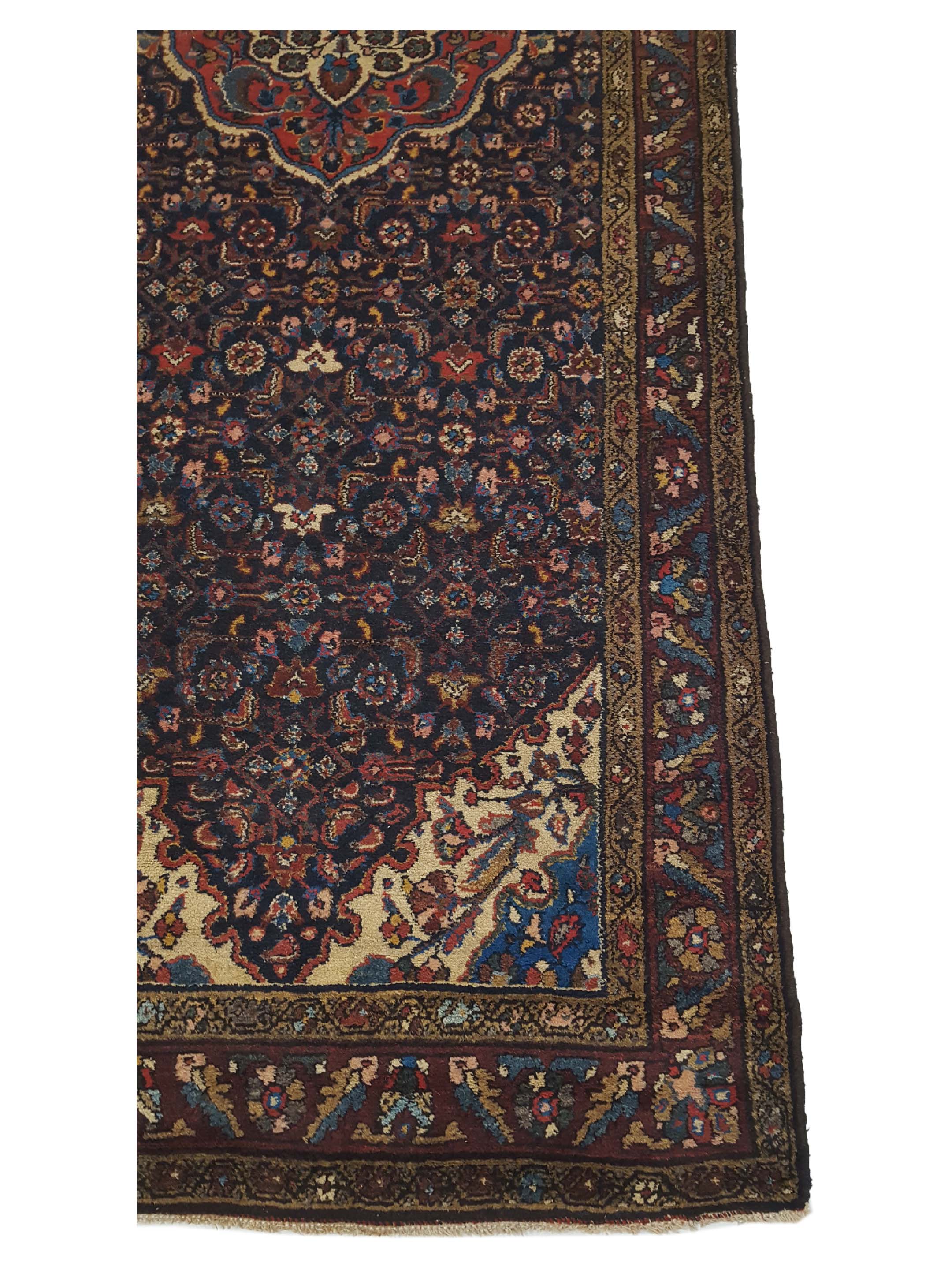 Antique Tafresh Burgundy 4x10 - Image 4 of 6