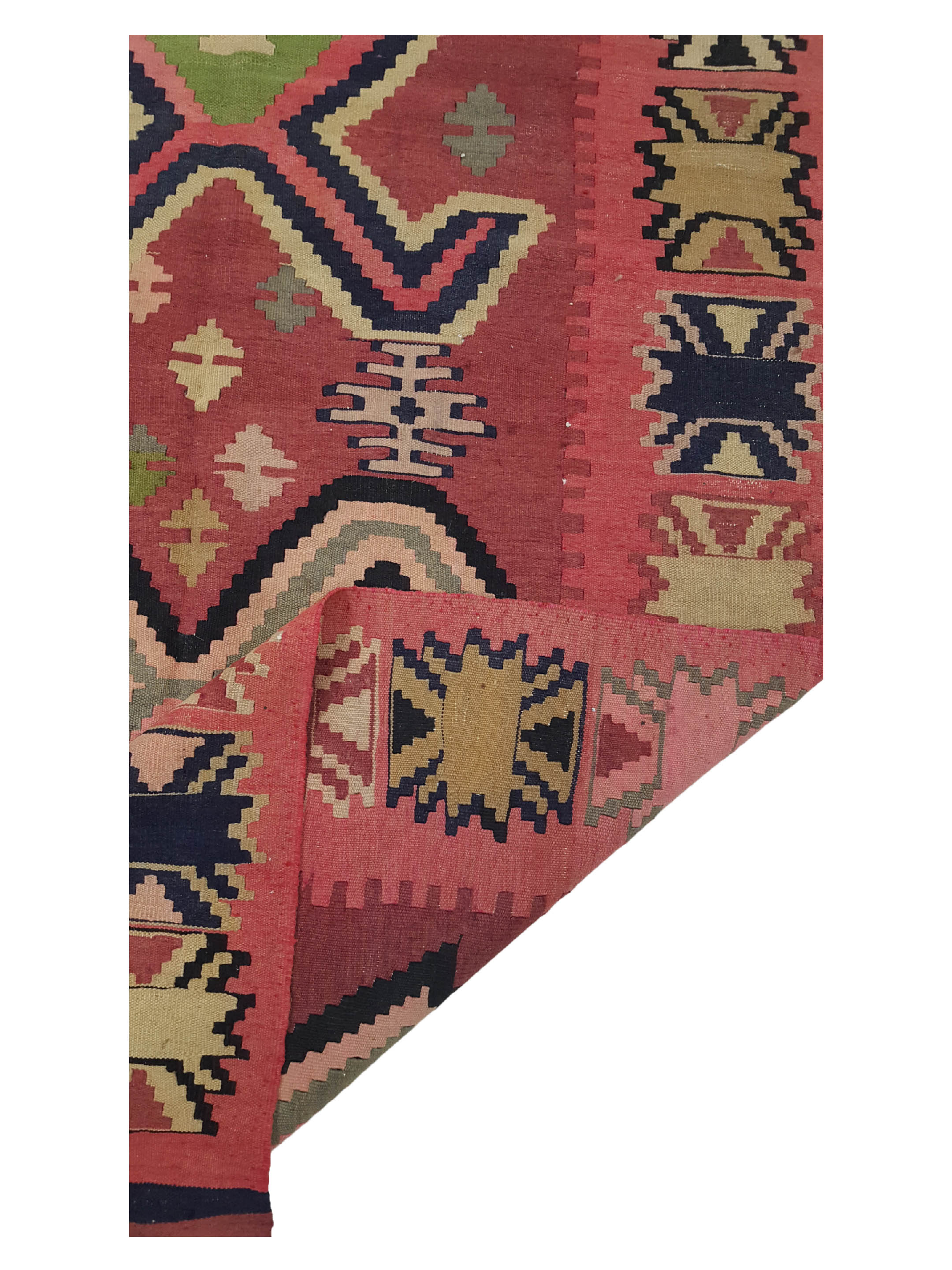 Kilim Hand Woven Pink 4x12 - Image 3 of 6