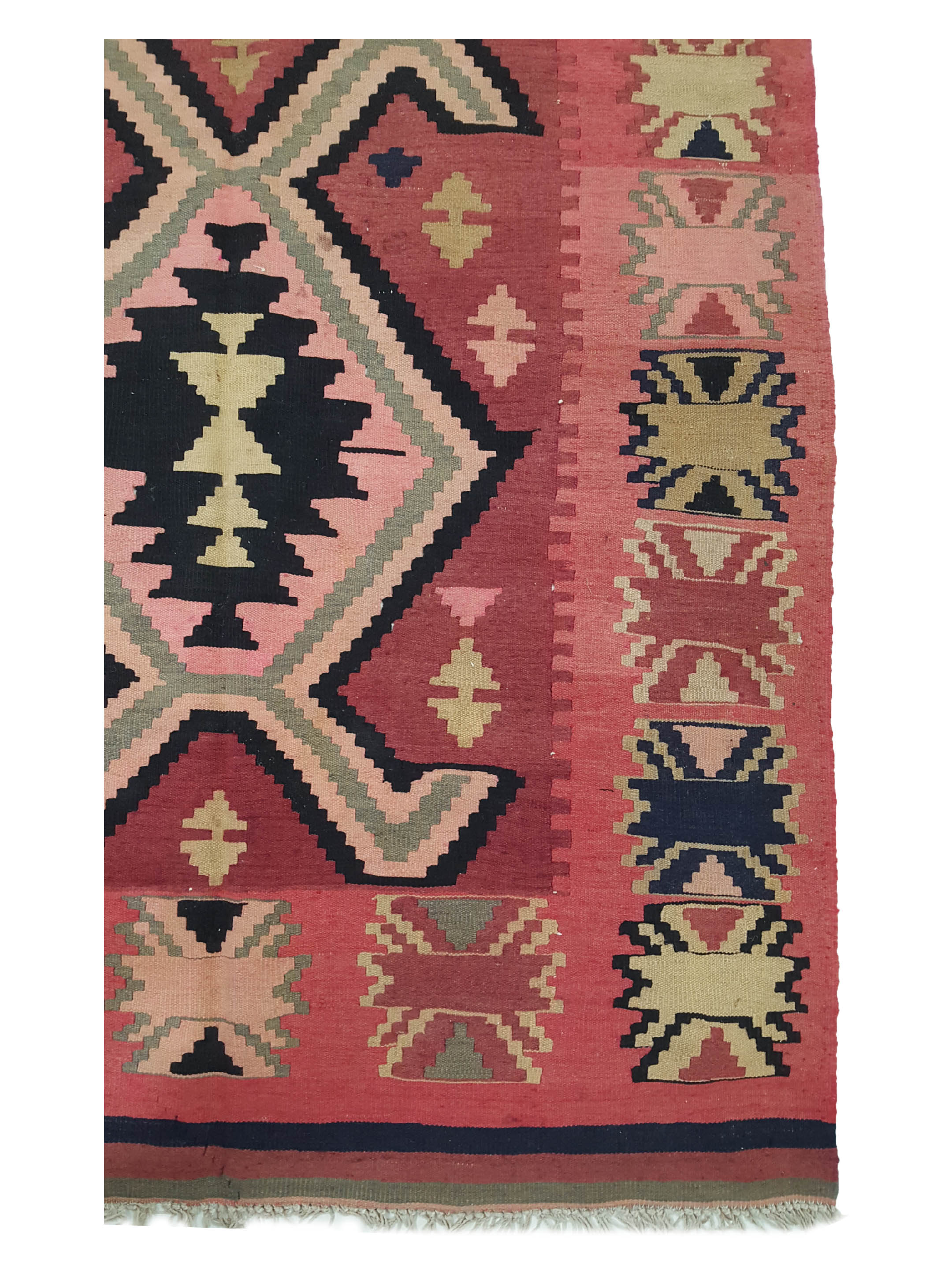 Kilim Hand Woven Pink 4x12 - Image 4 of 6