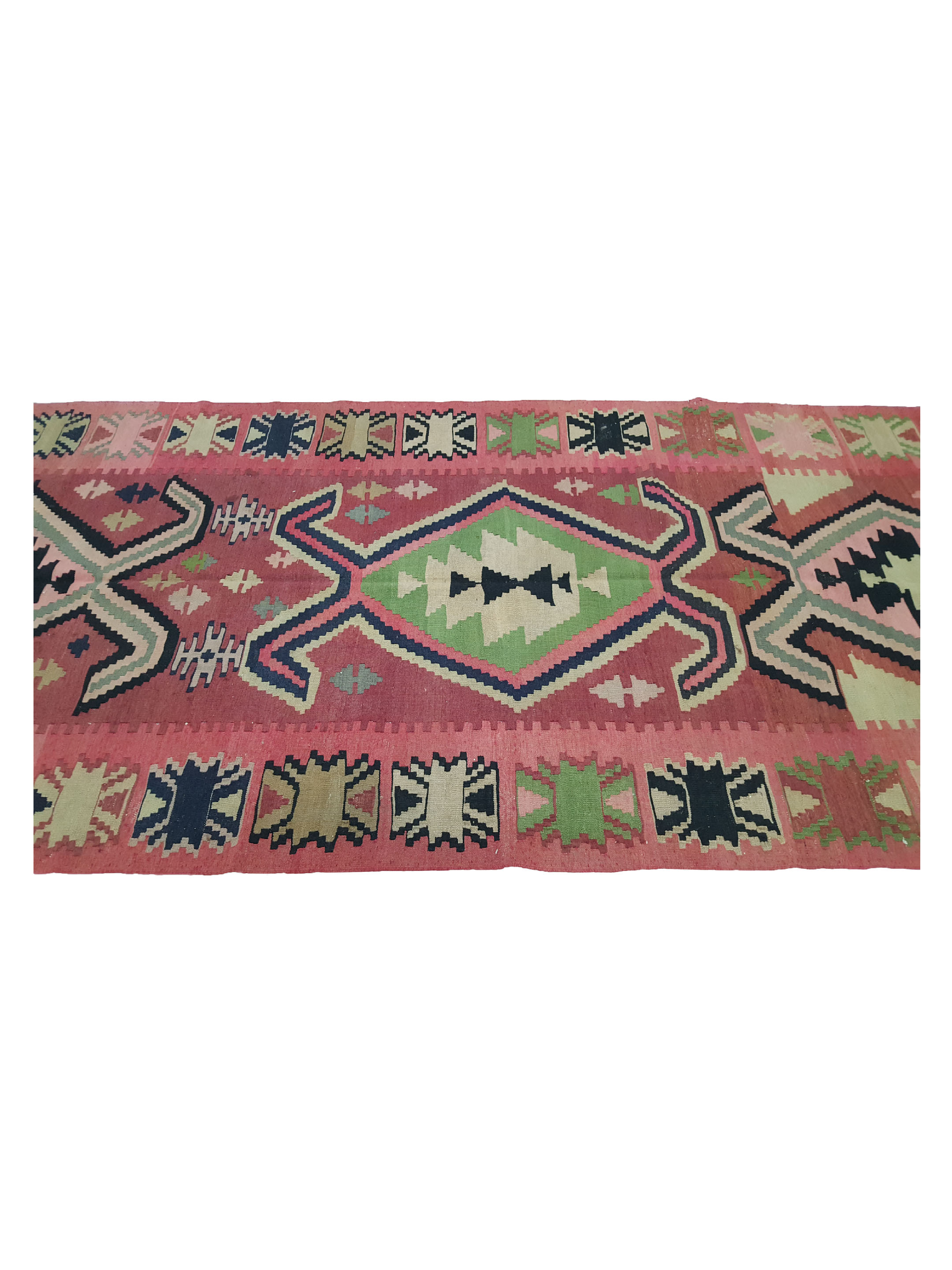 Kilim Hand Woven Pink 4x12 - Image 5 of 6