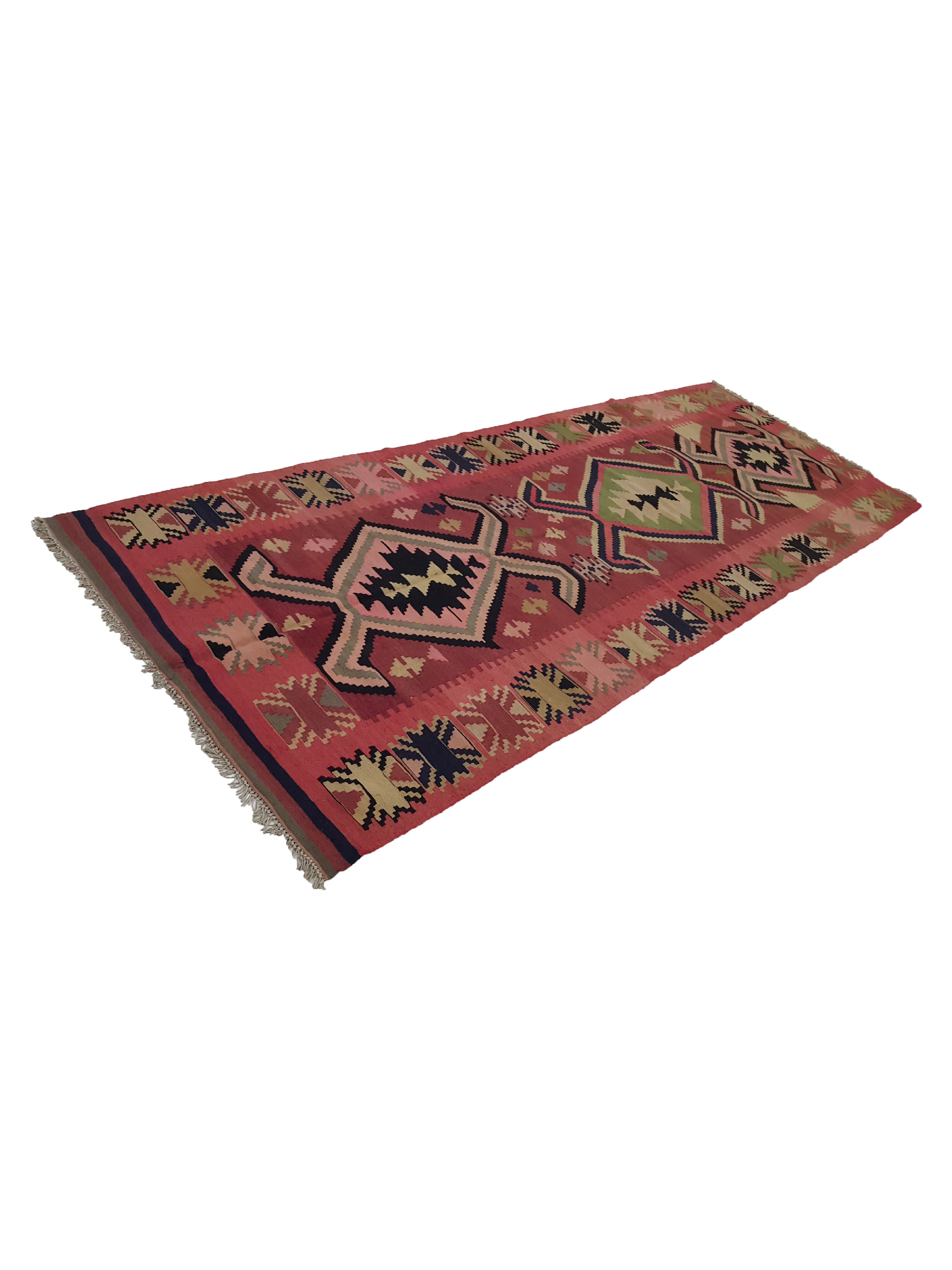 Kilim Hand Woven Pink 4x12 - Image 6 of 6