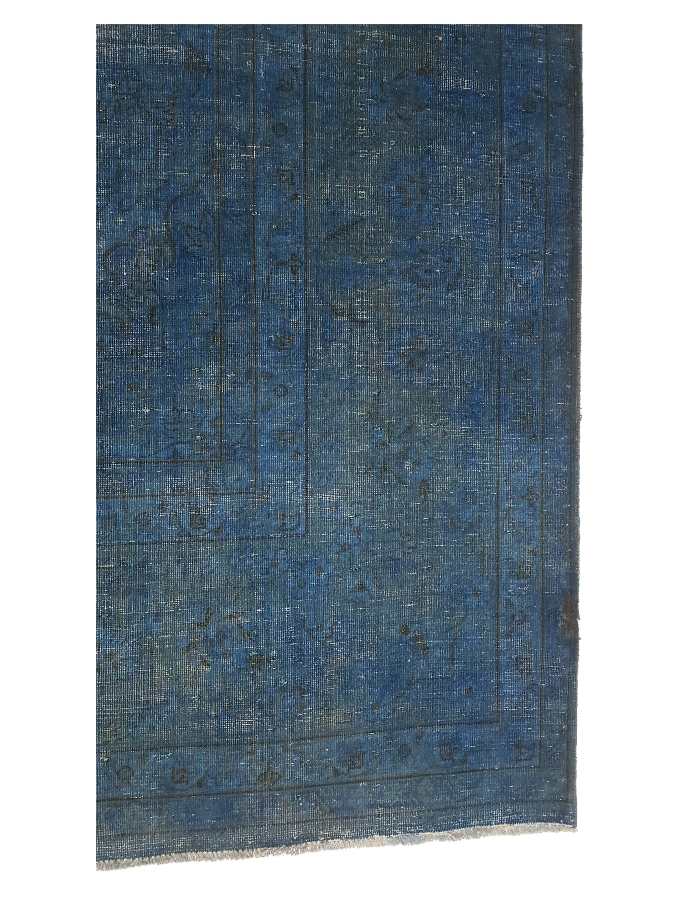 Vintage Overdyed Hand Knotted Blue 10x14 - Image 4 of 6