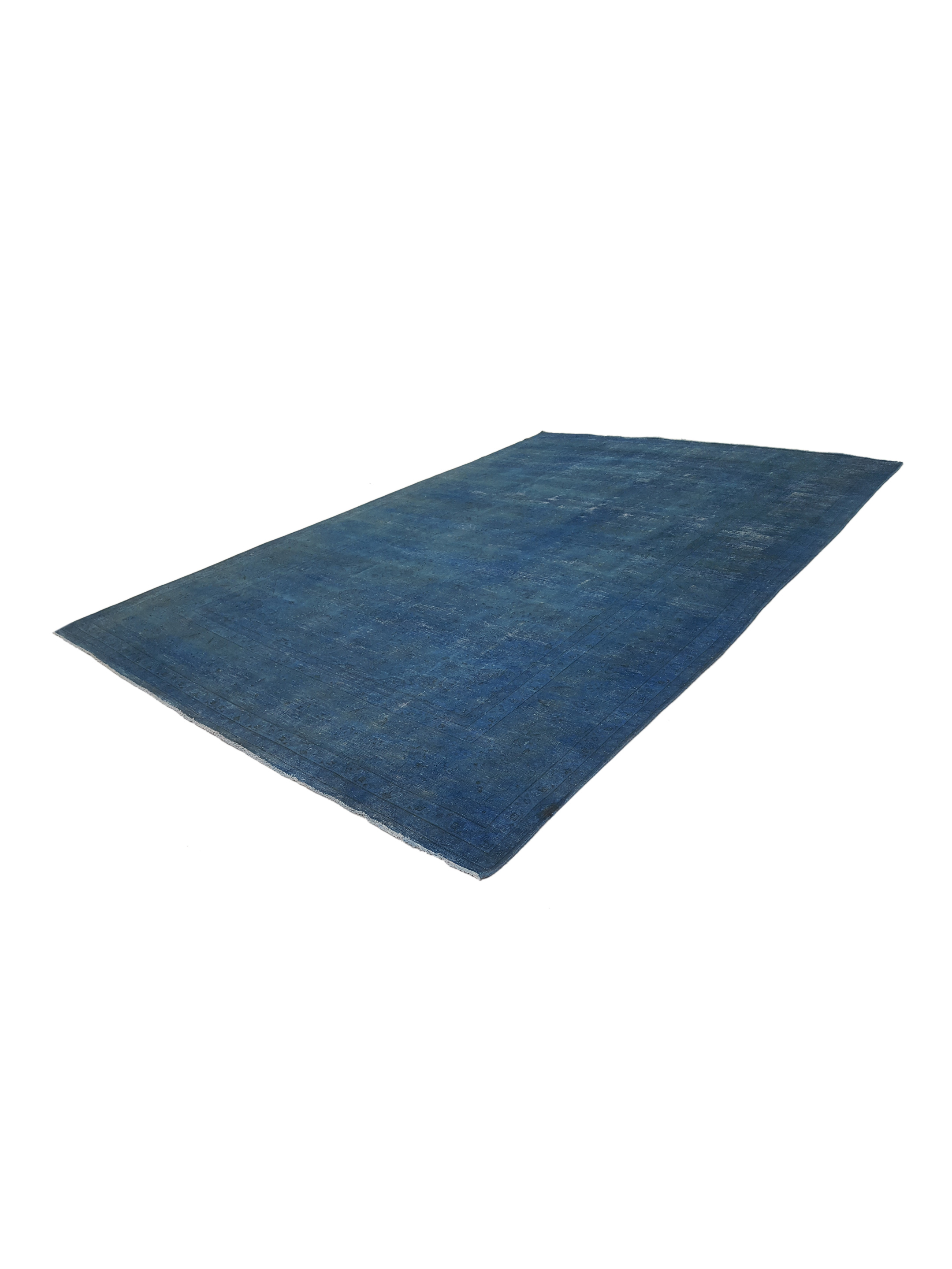 Vintage Overdyed Hand Knotted Blue 10x14 - Image 6 of 6