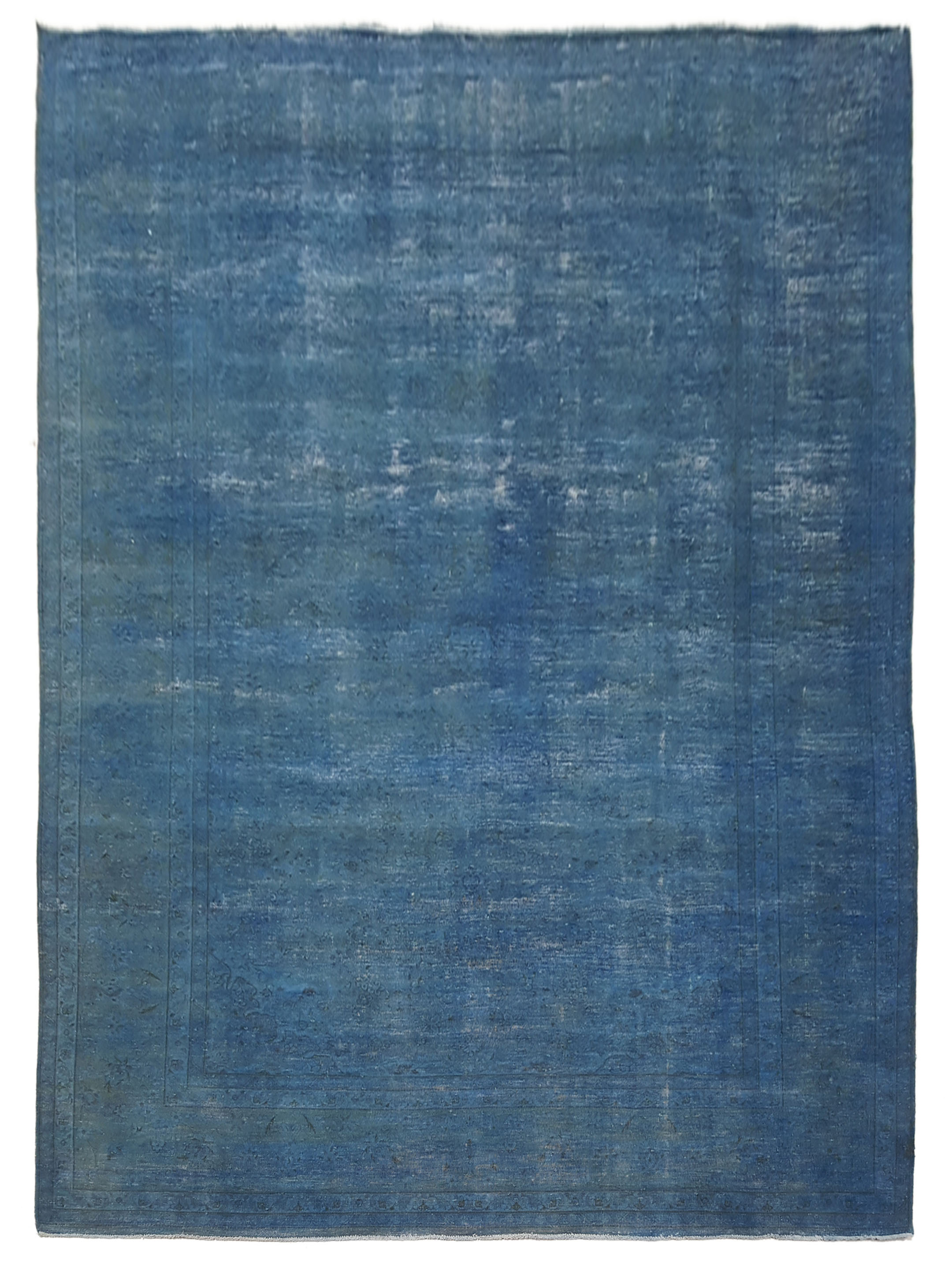 Vintage Overdyed Hand Knotted Blue 10x14