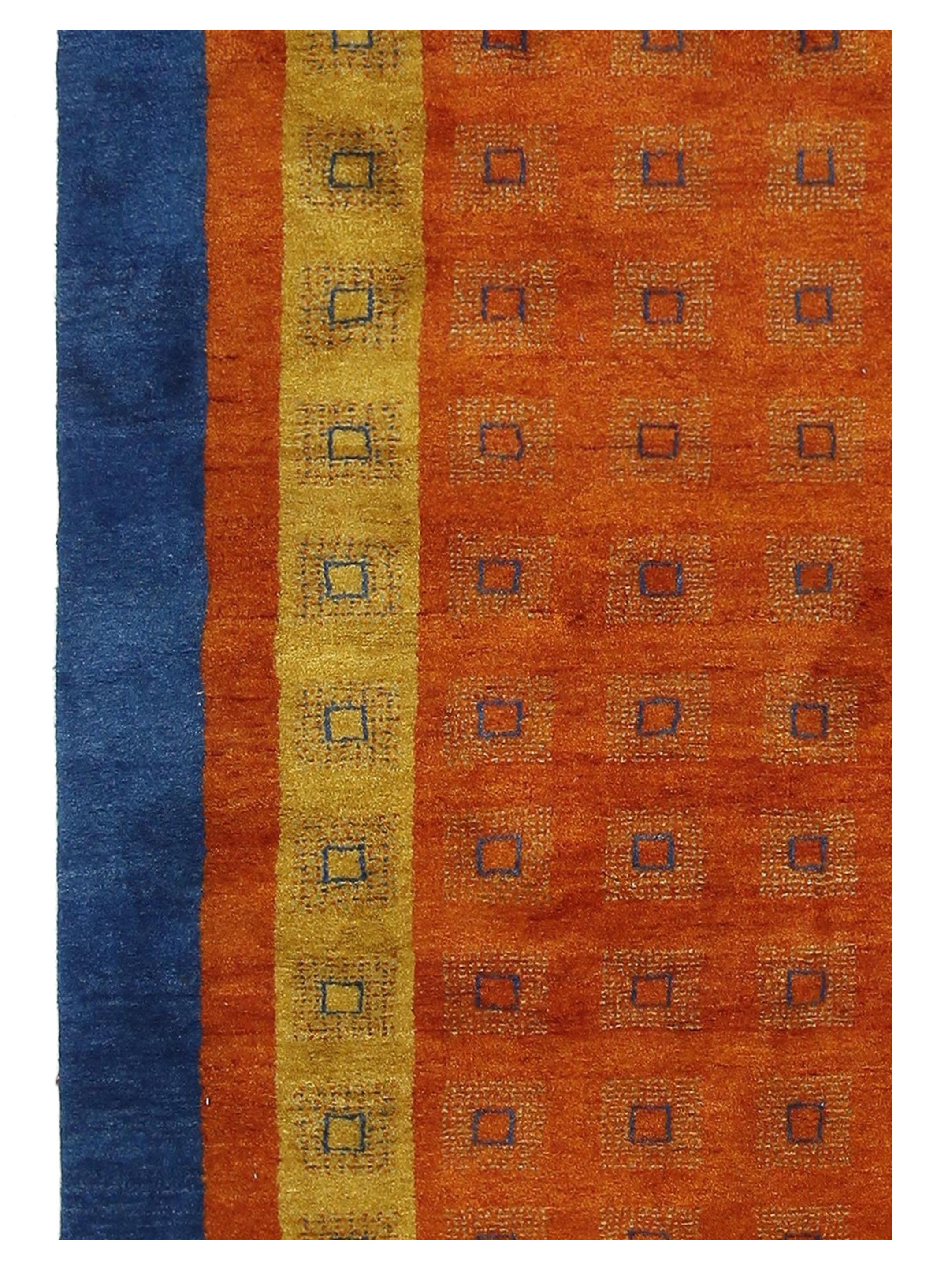 Gabbeh Hand Knotted Orange 6x9 - Image 4 of 5