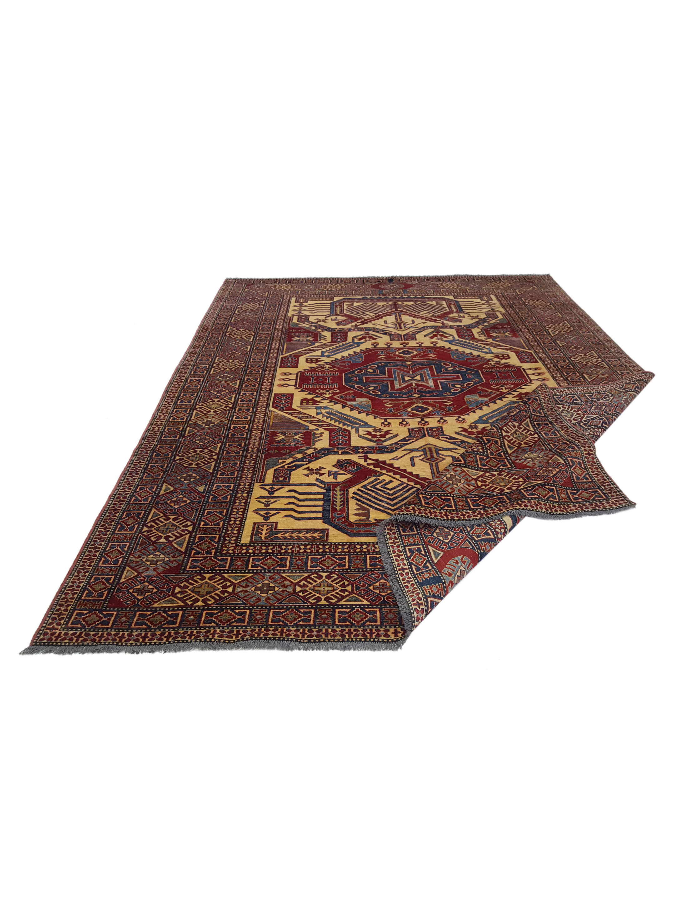 Kazak Super Hand Knotted Burgundy 8x12 - Image 6 of 8