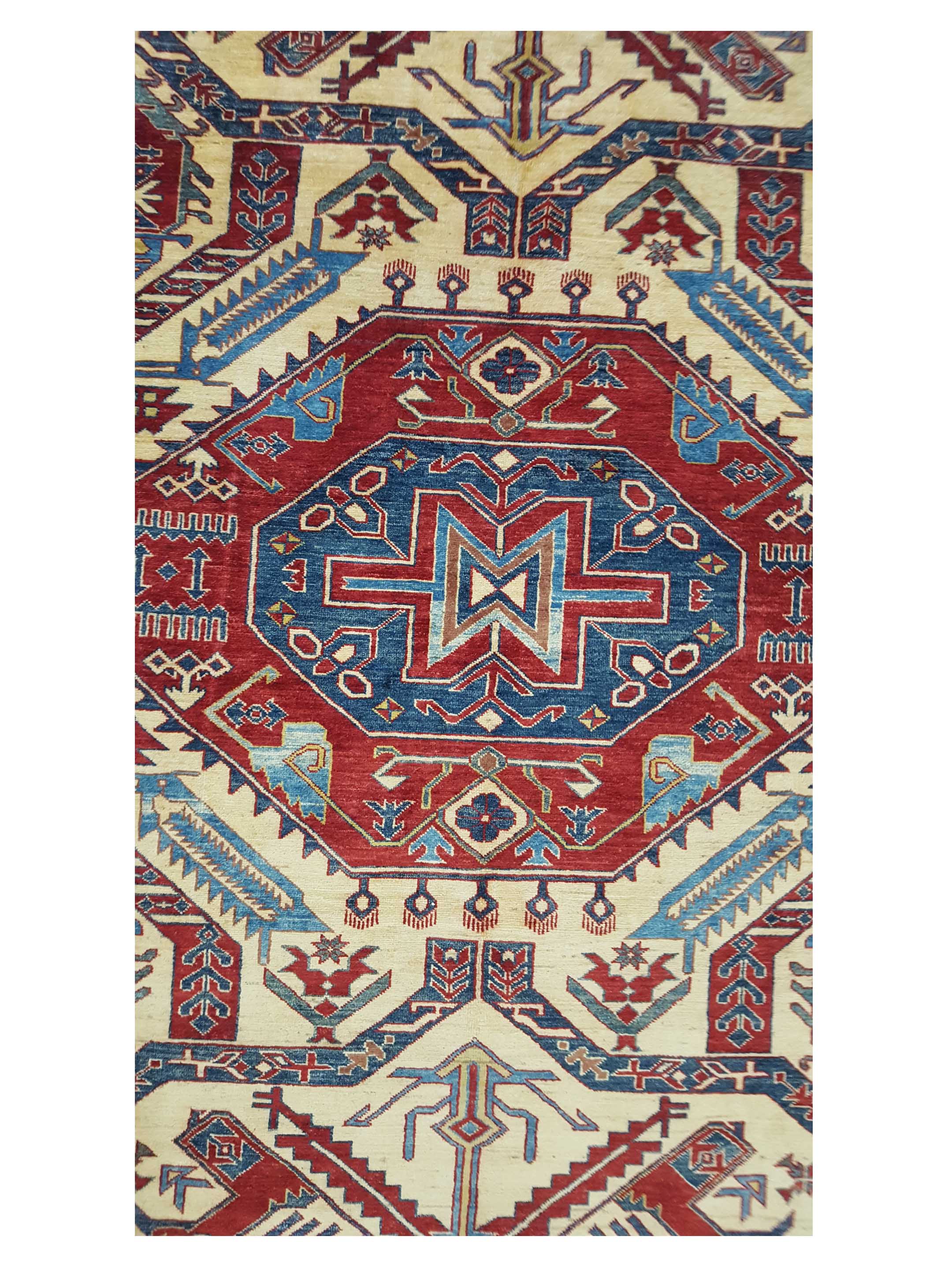 Kazak Super Hand Knotted Burgundy 8x12 - Image 7 of 8