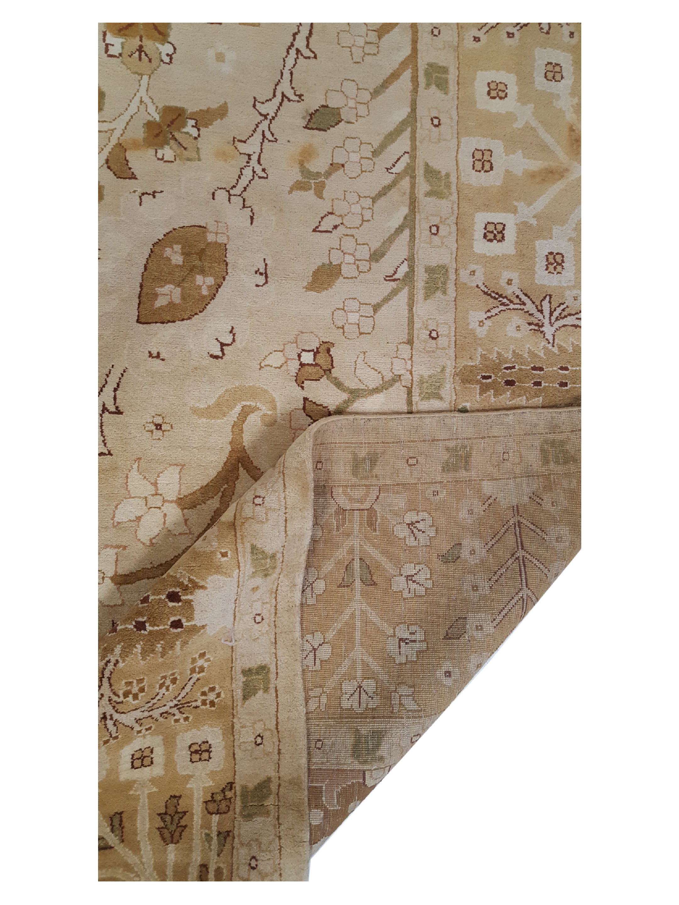 Agra Hand Knotted Khaki 15x24 - Image 2 of 6