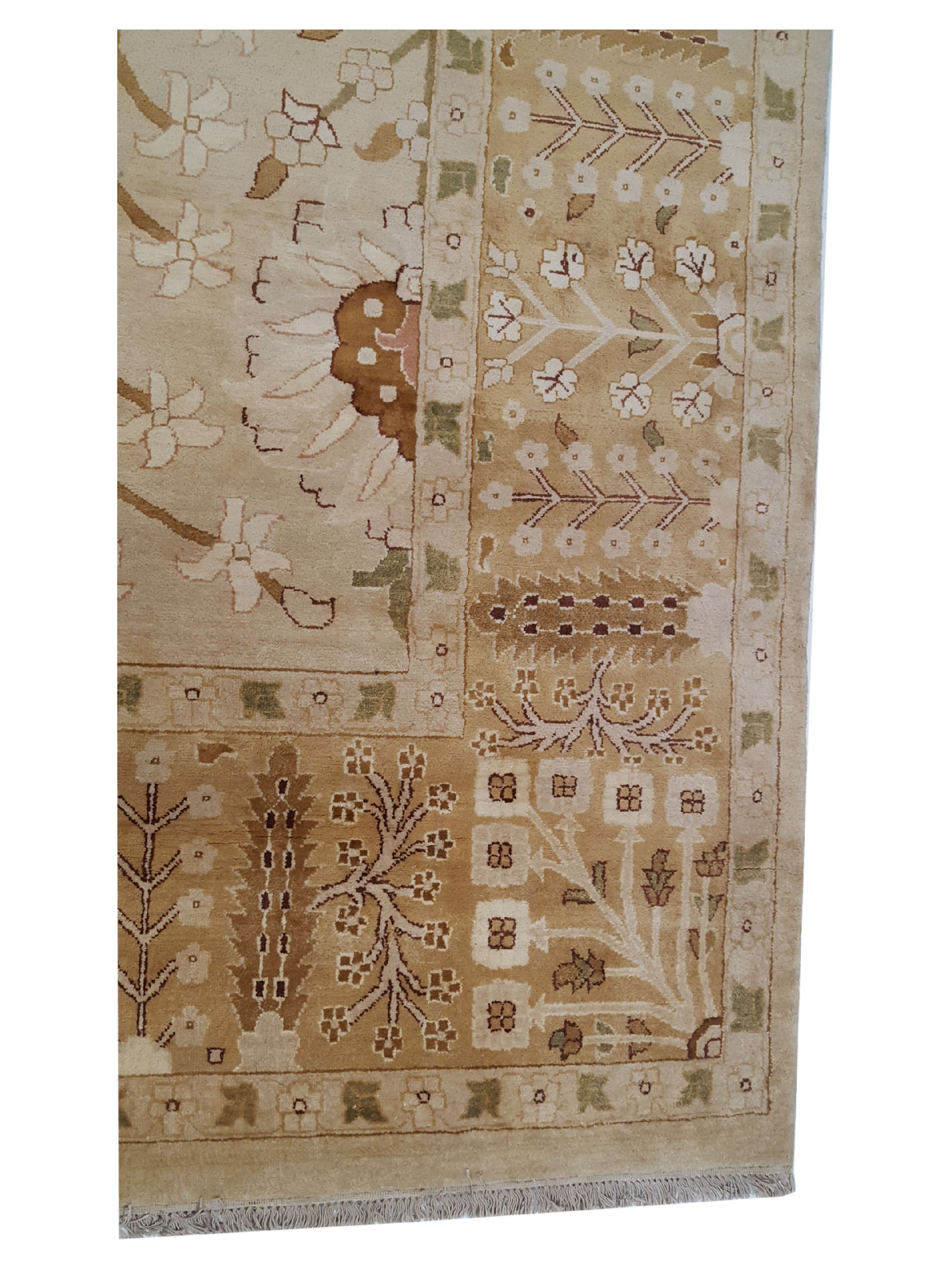 Agra Hand Knotted Khaki 15x24 - Image 3 of 6
