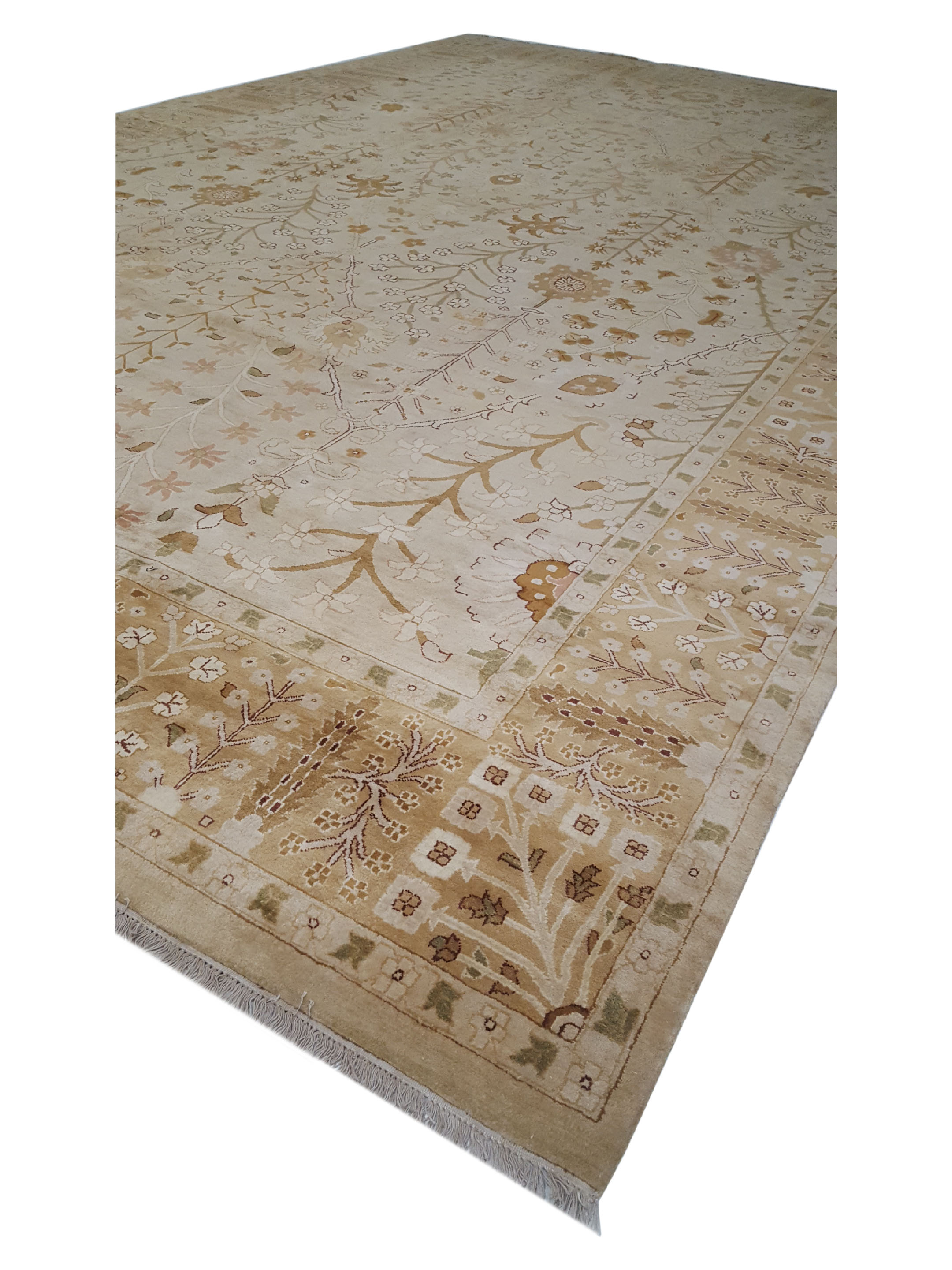 Agra Hand Knotted Khaki 15x24 - Image 4 of 6