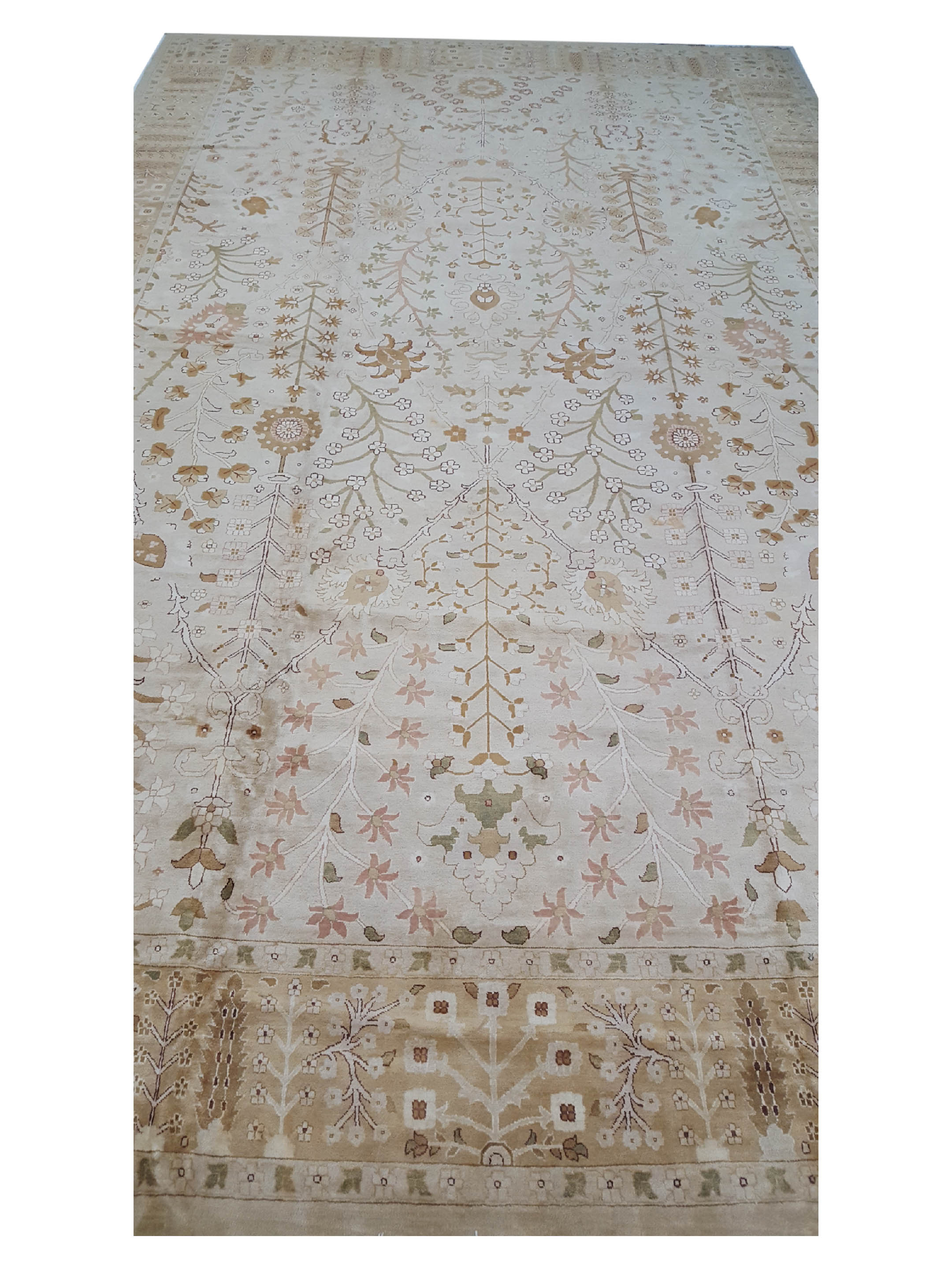 Agra Hand Knotted Khaki 15x24 - Image 5 of 6