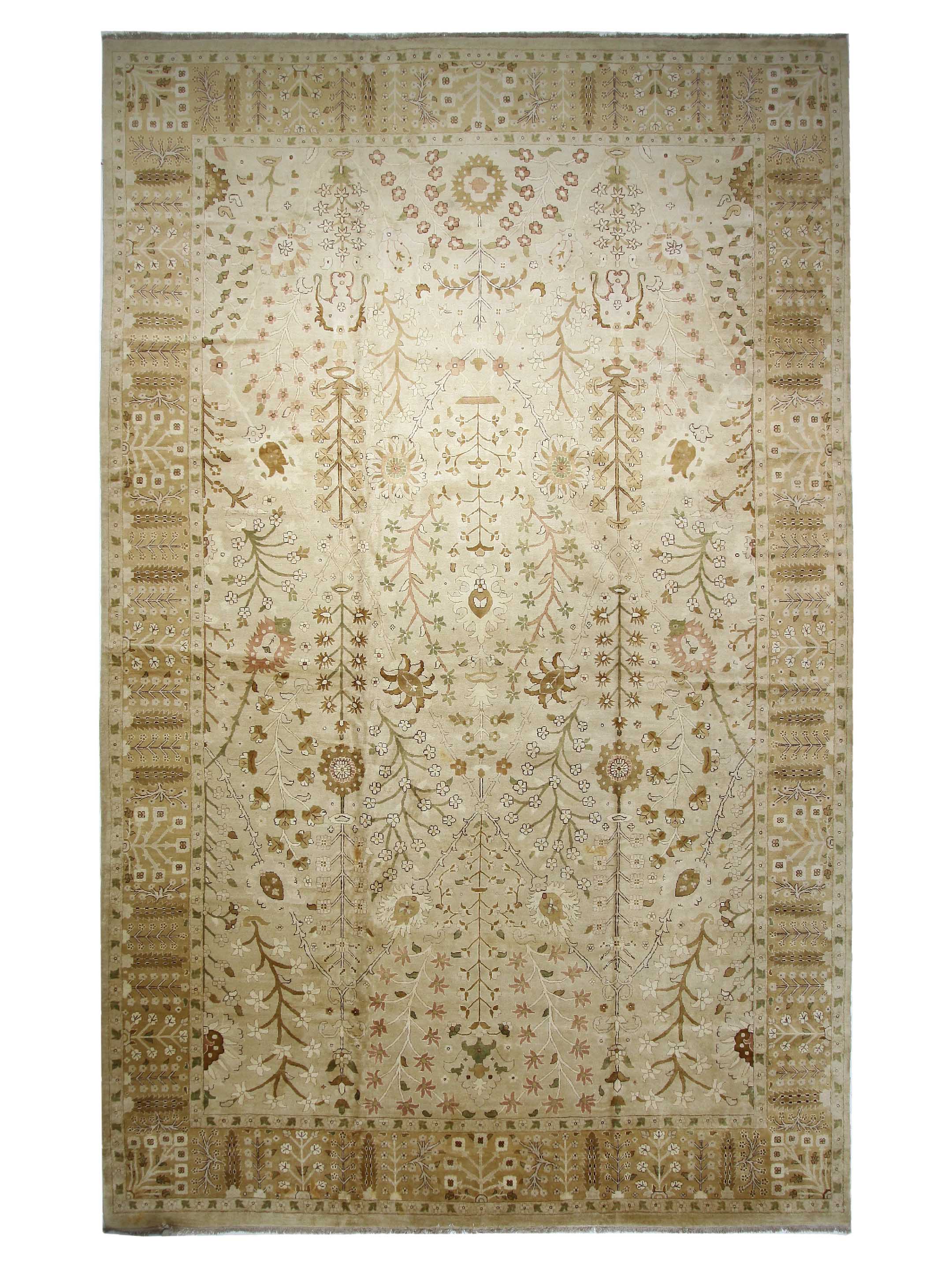 Agra Hand Knotted Khaki 15x24