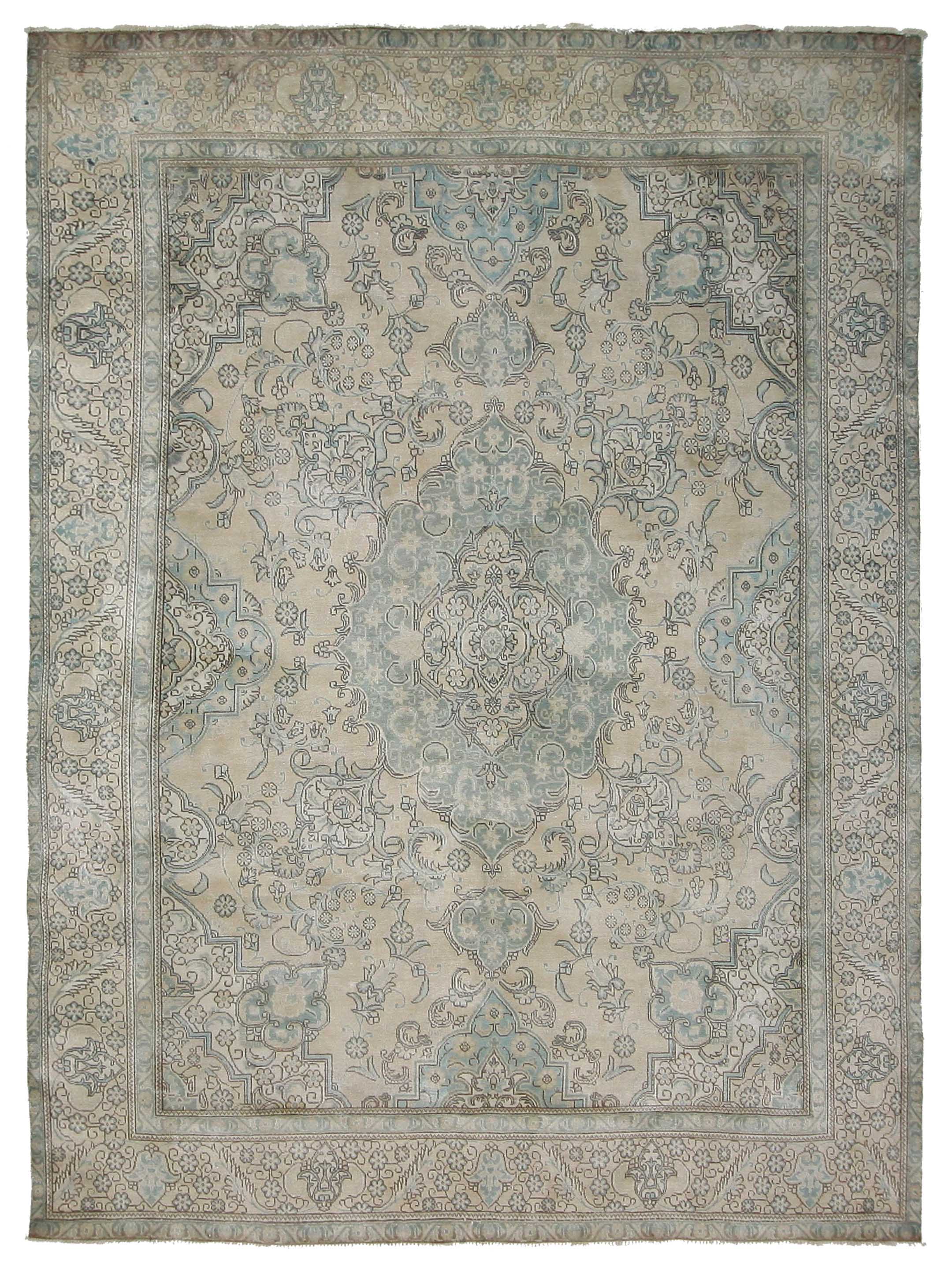 Vintage Hand Knotted Ivory 10x13
