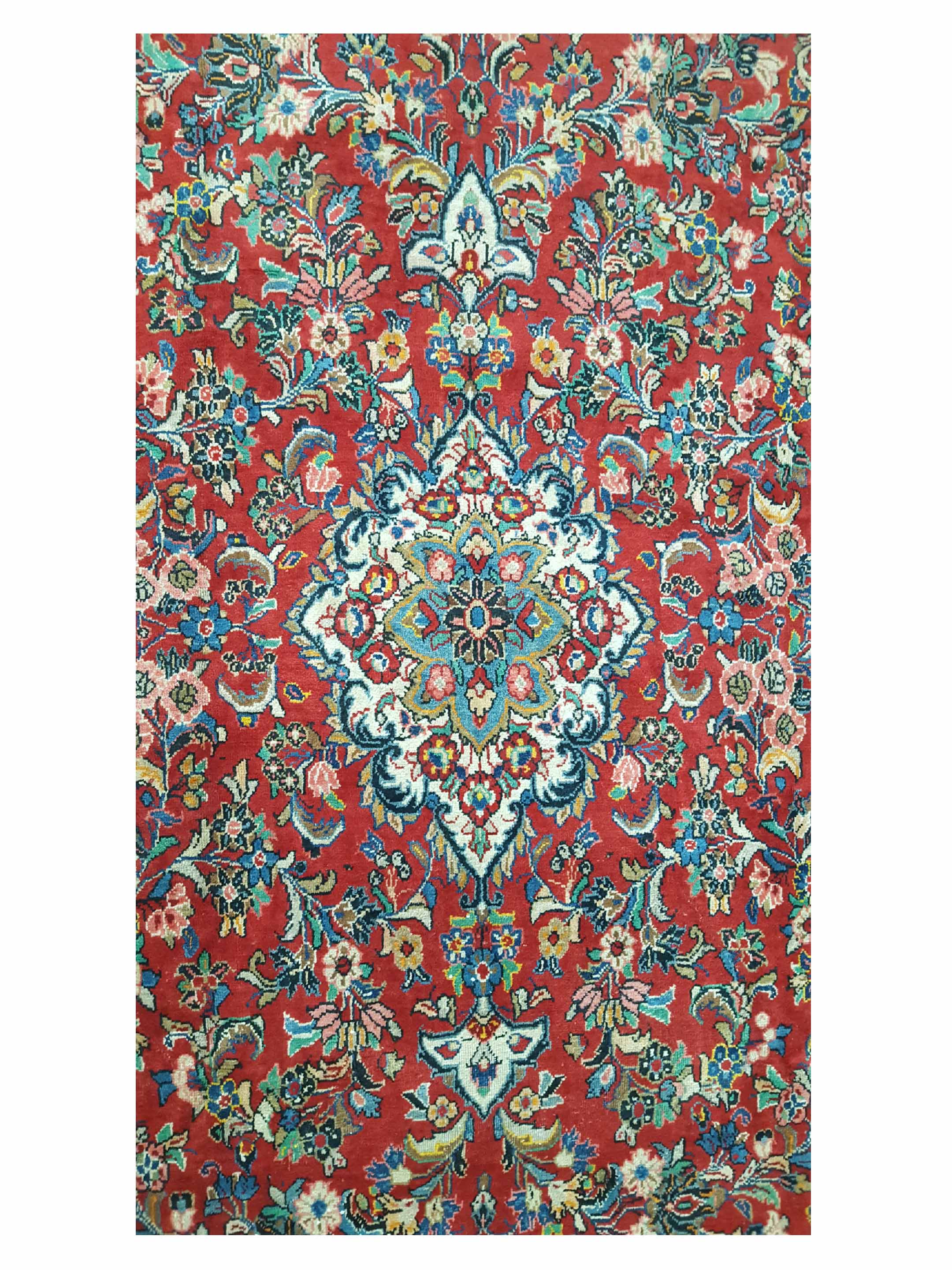 Mahal Hand Knotted Red 9x13 - Image 5 of 6
