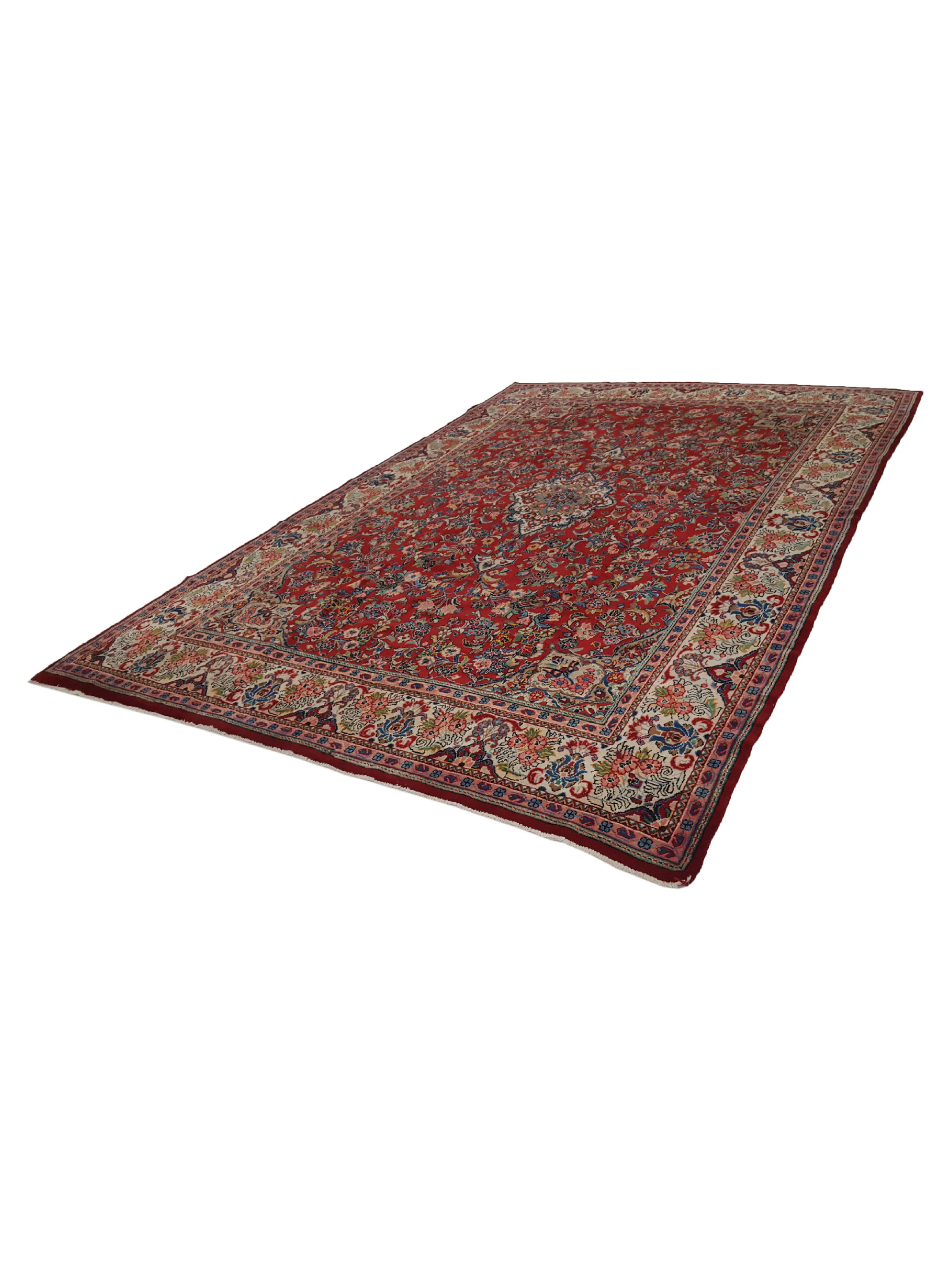 Mahal Hand Knotted Red 9x13 - Image 6 of 6