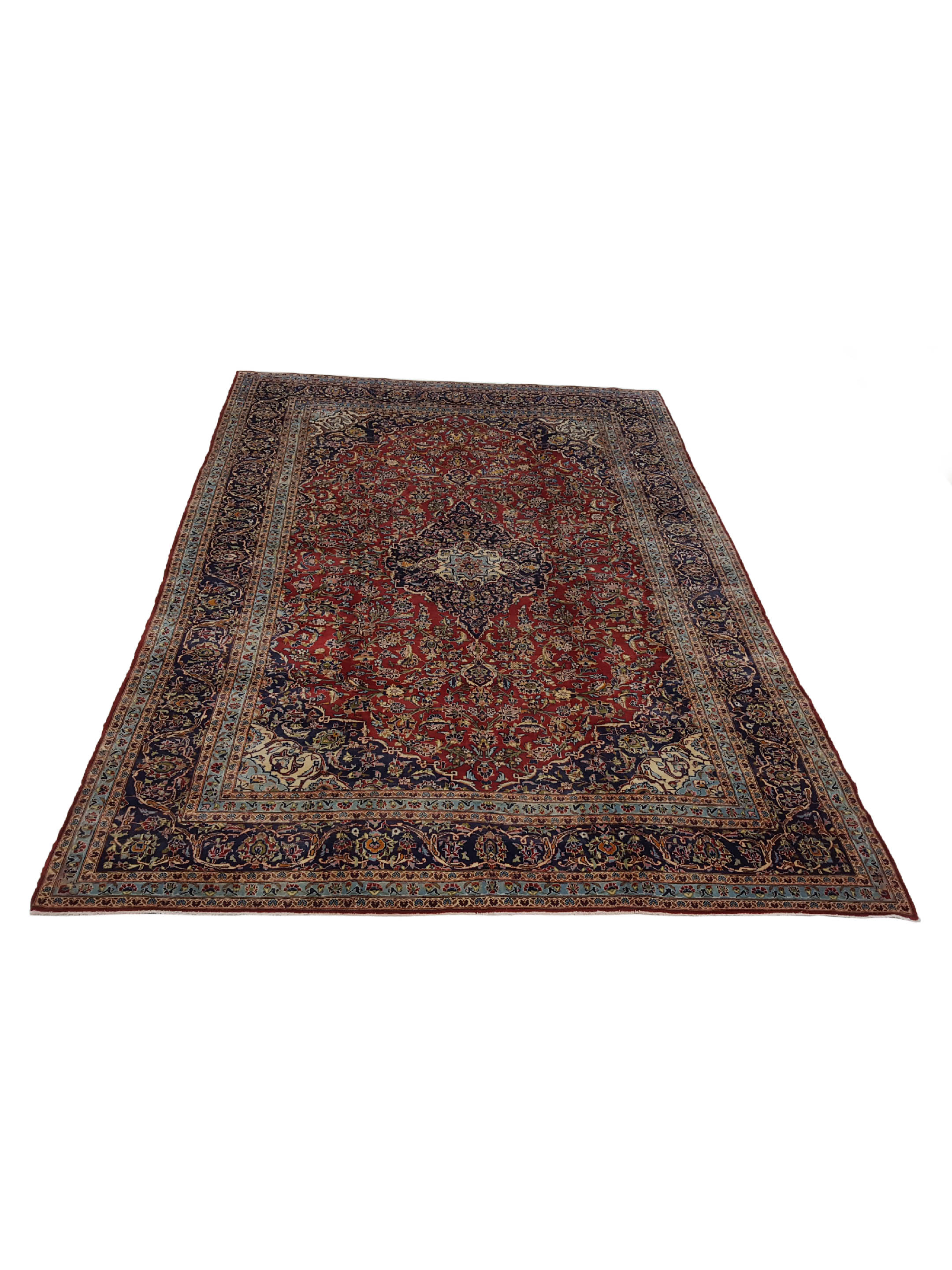 Kashan Hand Knotted Red 10x14 - Image 2 of 6