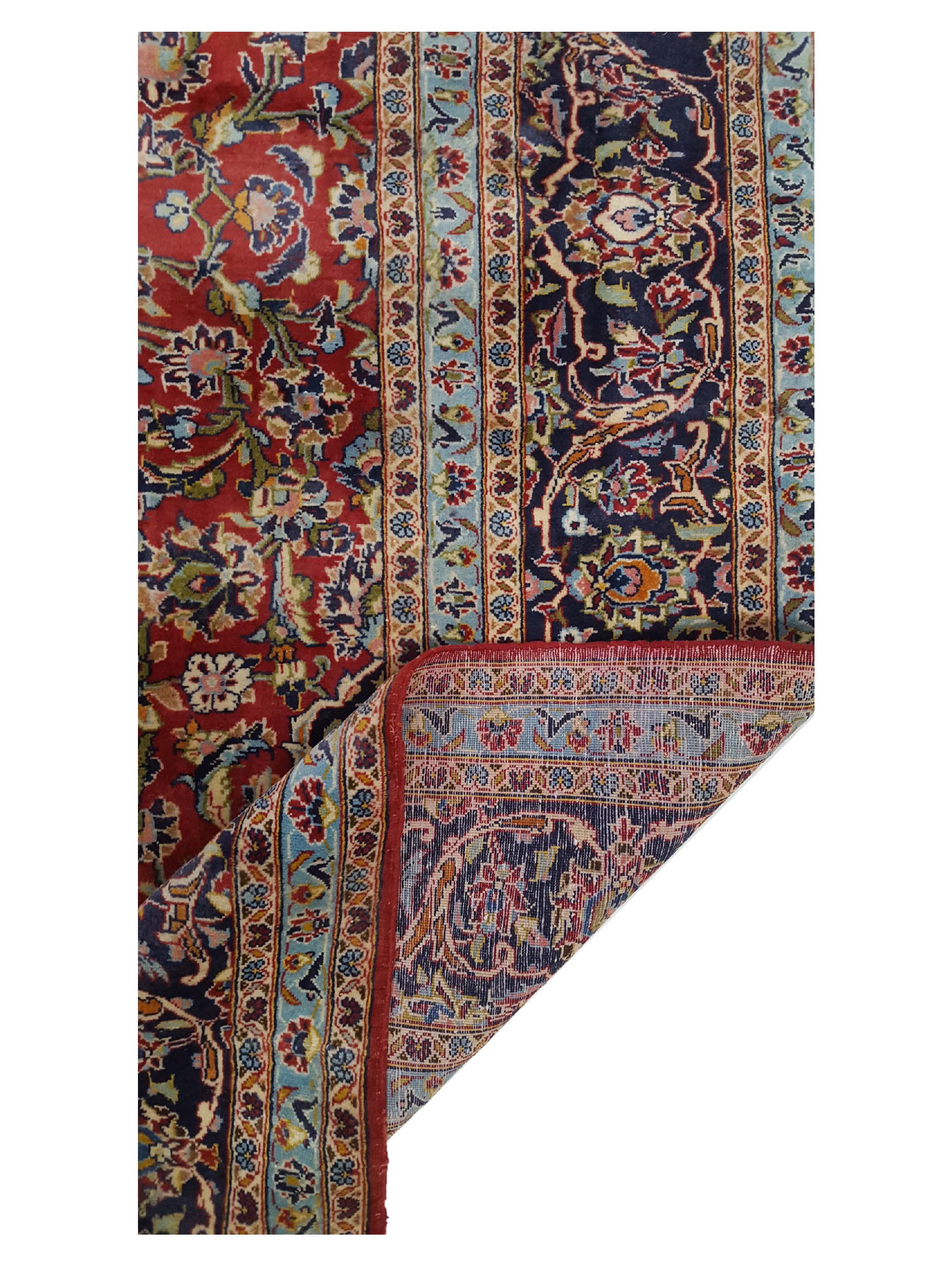 Kashan Hand Knotted Red 10x14 - Image 3 of 6