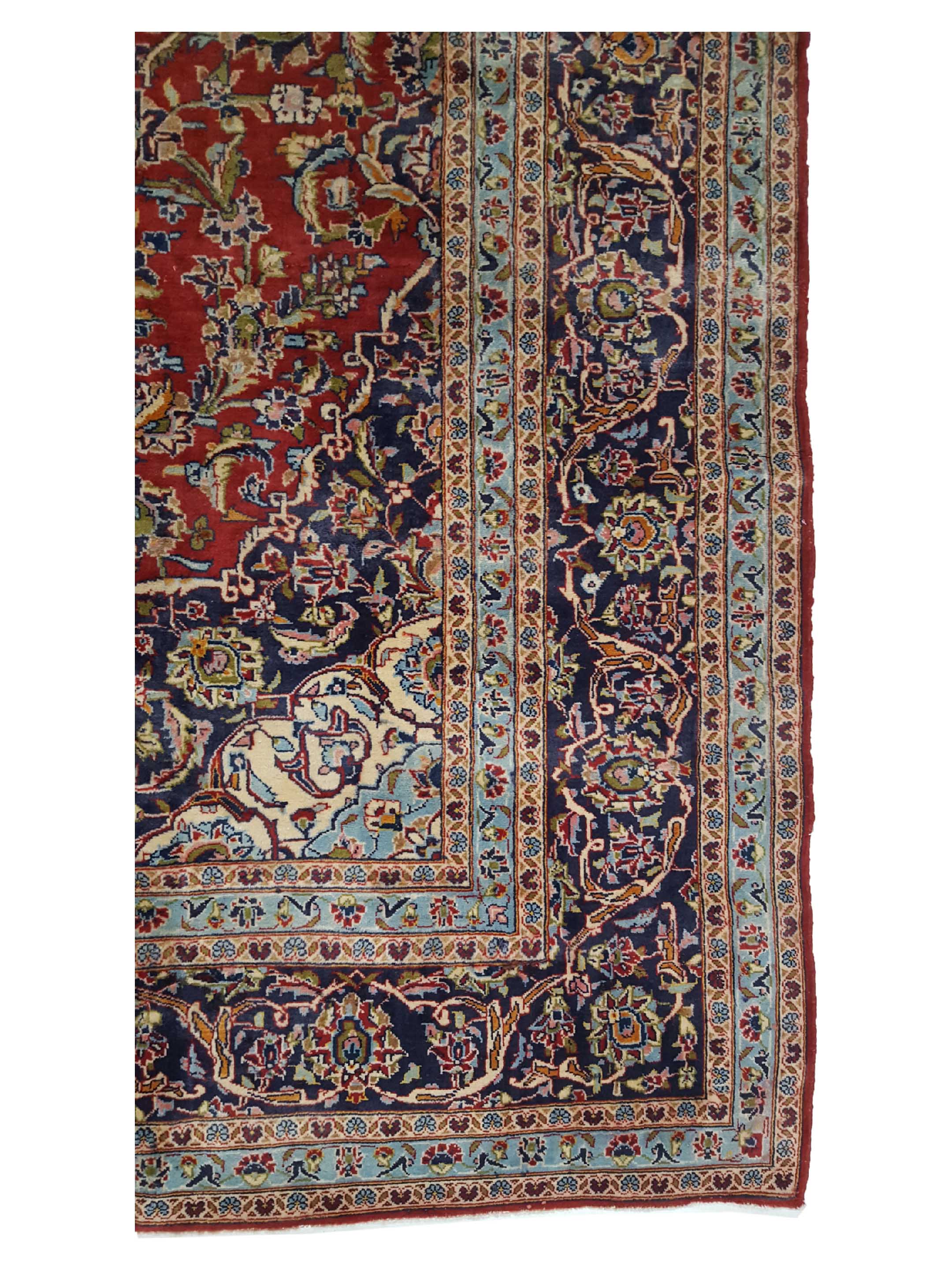 Kashan Hand Knotted Red 10x14 - Image 4 of 6