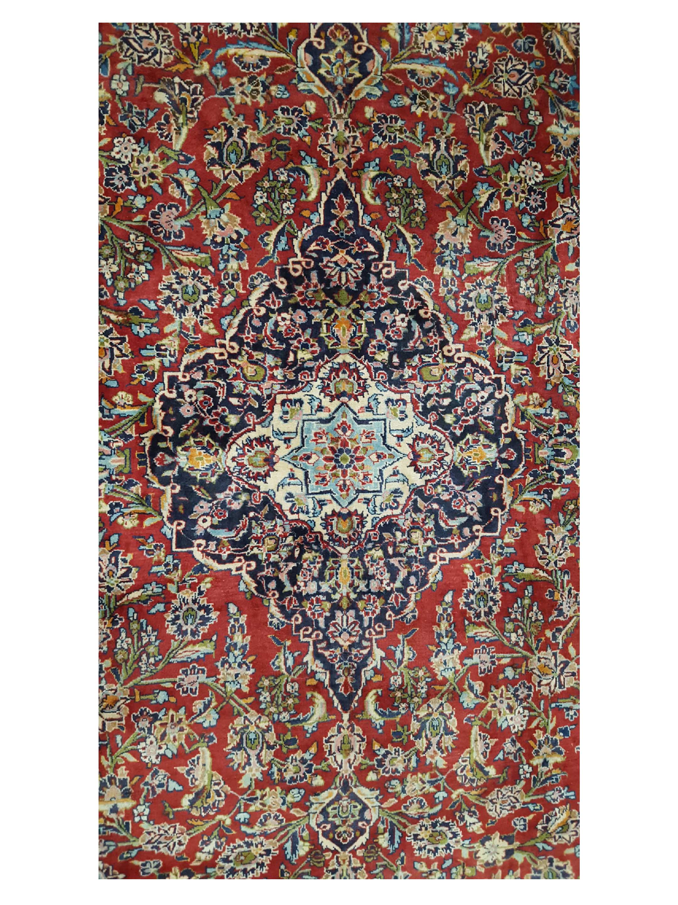 Kashan Hand Knotted Red 10x14 - Image 5 of 6