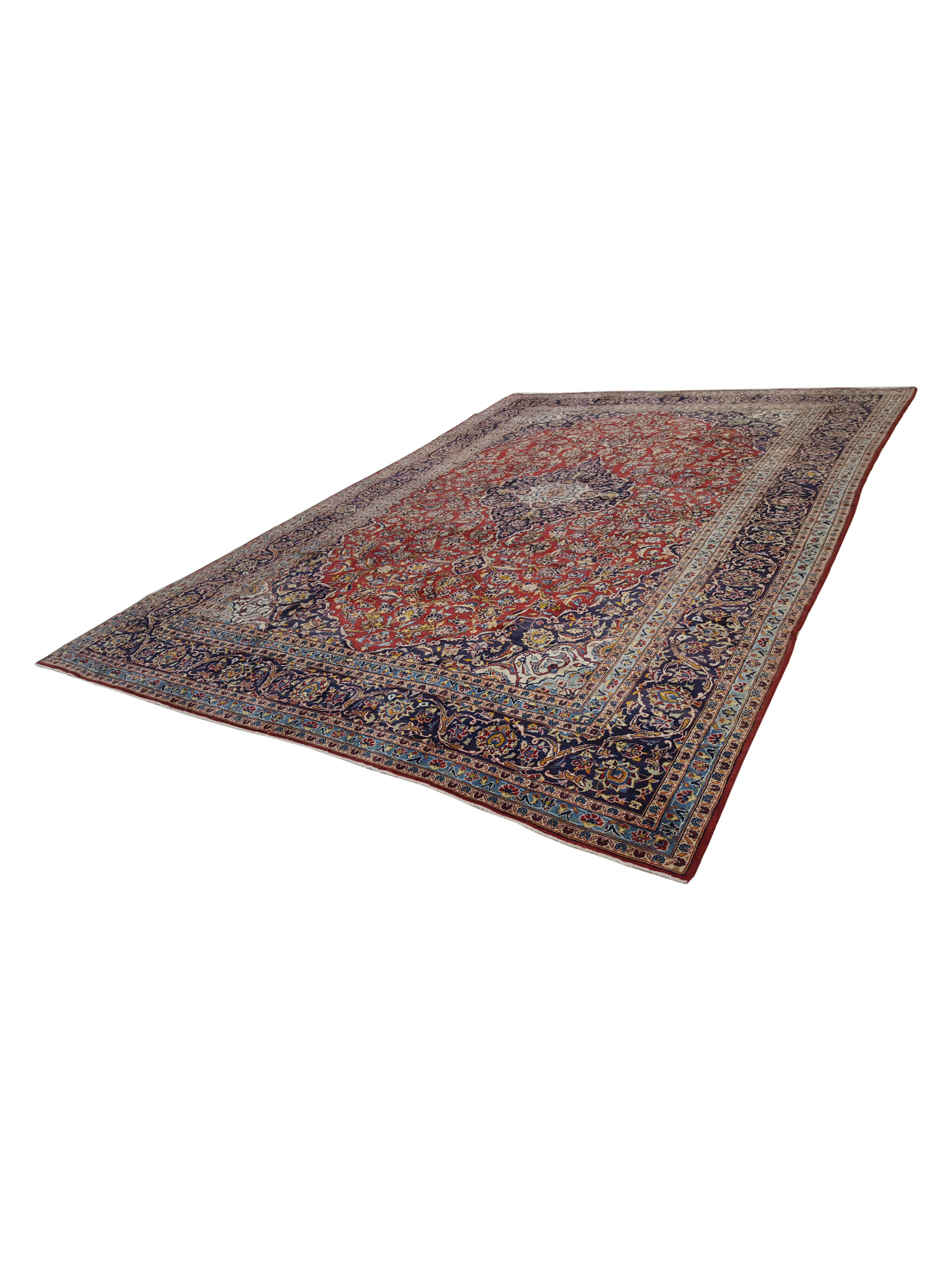 Kashan Hand Knotted Red 10x14 - Image 6 of 6