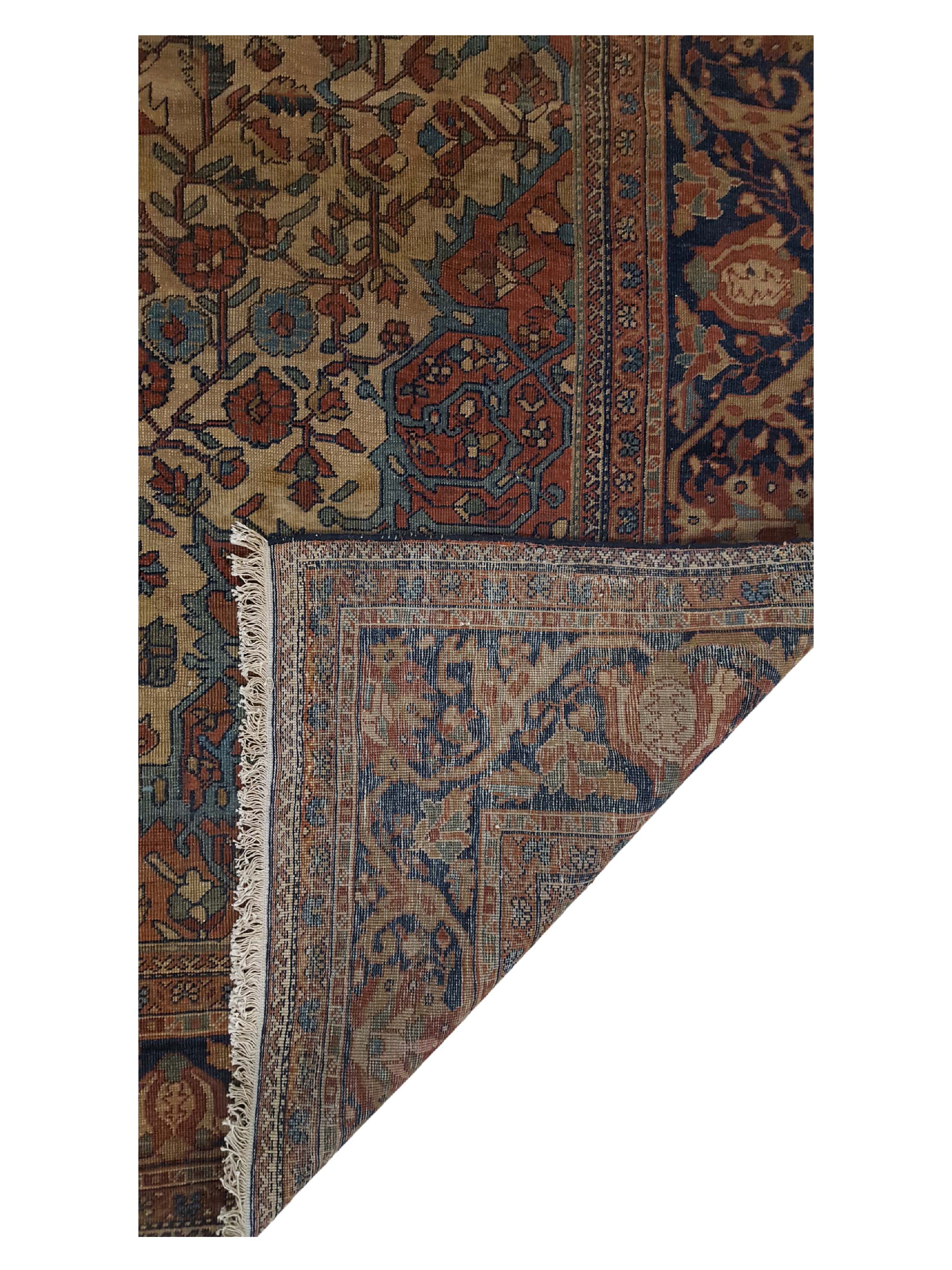 Antique Sarouk Farahan Ivory 7x10 - Image 3 of 8
