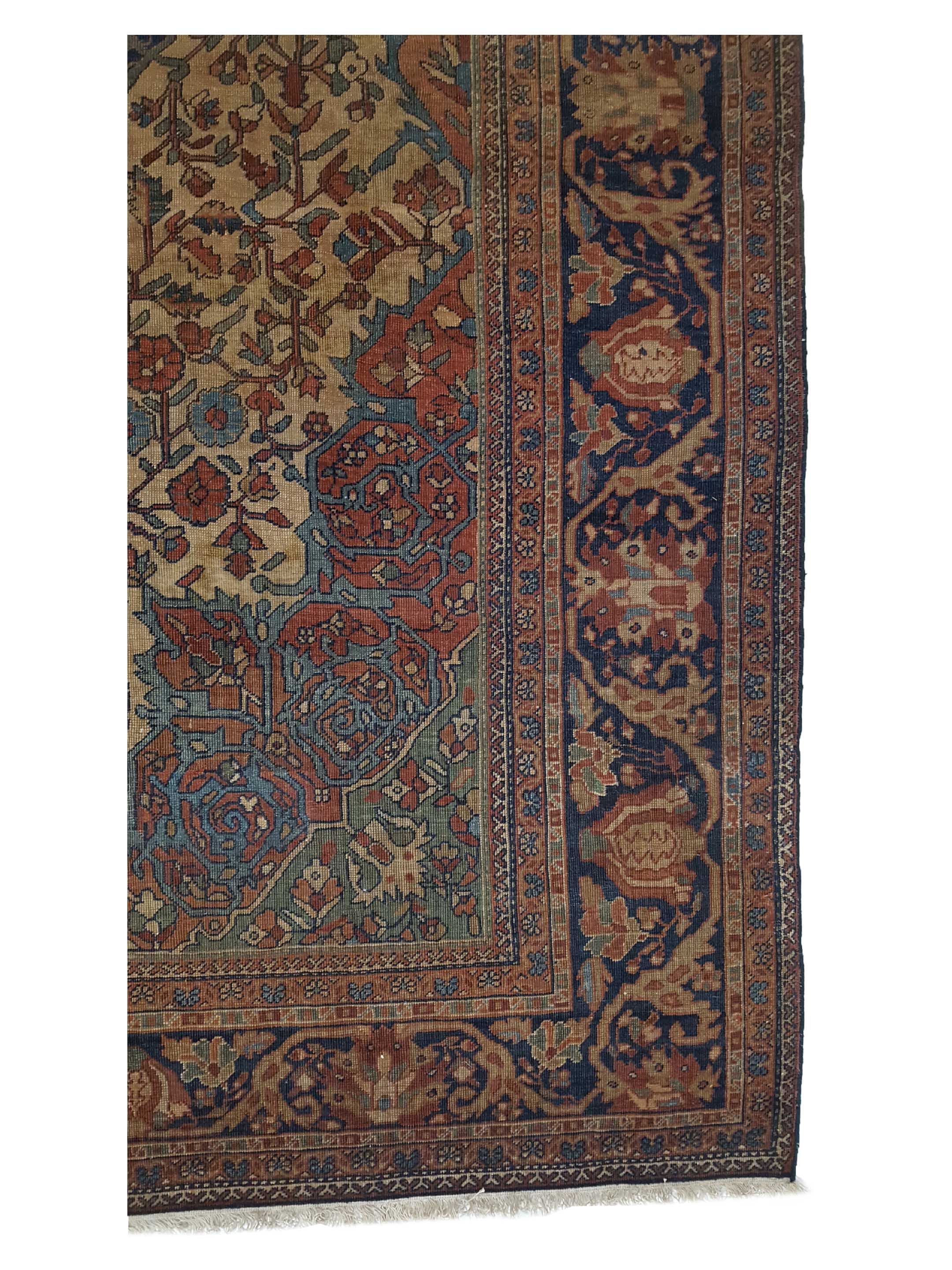 Antique Sarouk Farahan Ivory 7x10 - Image 4 of 8
