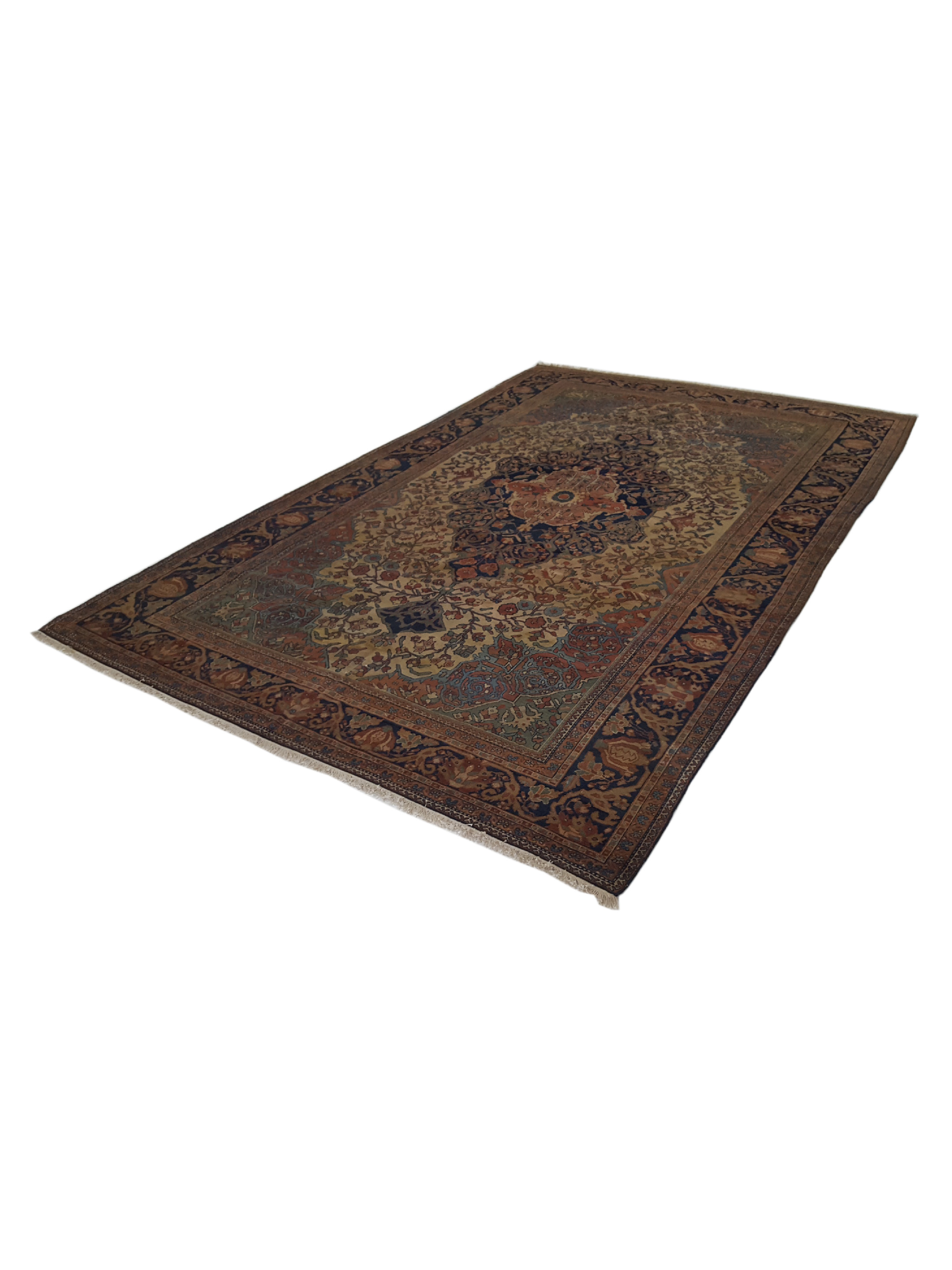 Antique Sarouk Farahan Ivory 7x10 - Image 6 of 8