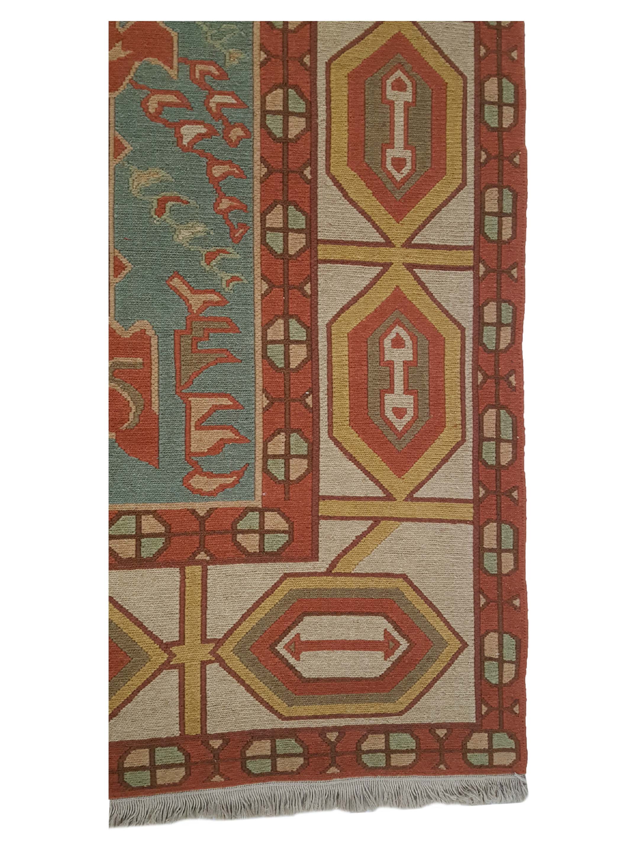 Summak-Ch Hand Knotted Aqua 8x10 - Image 4 of 6