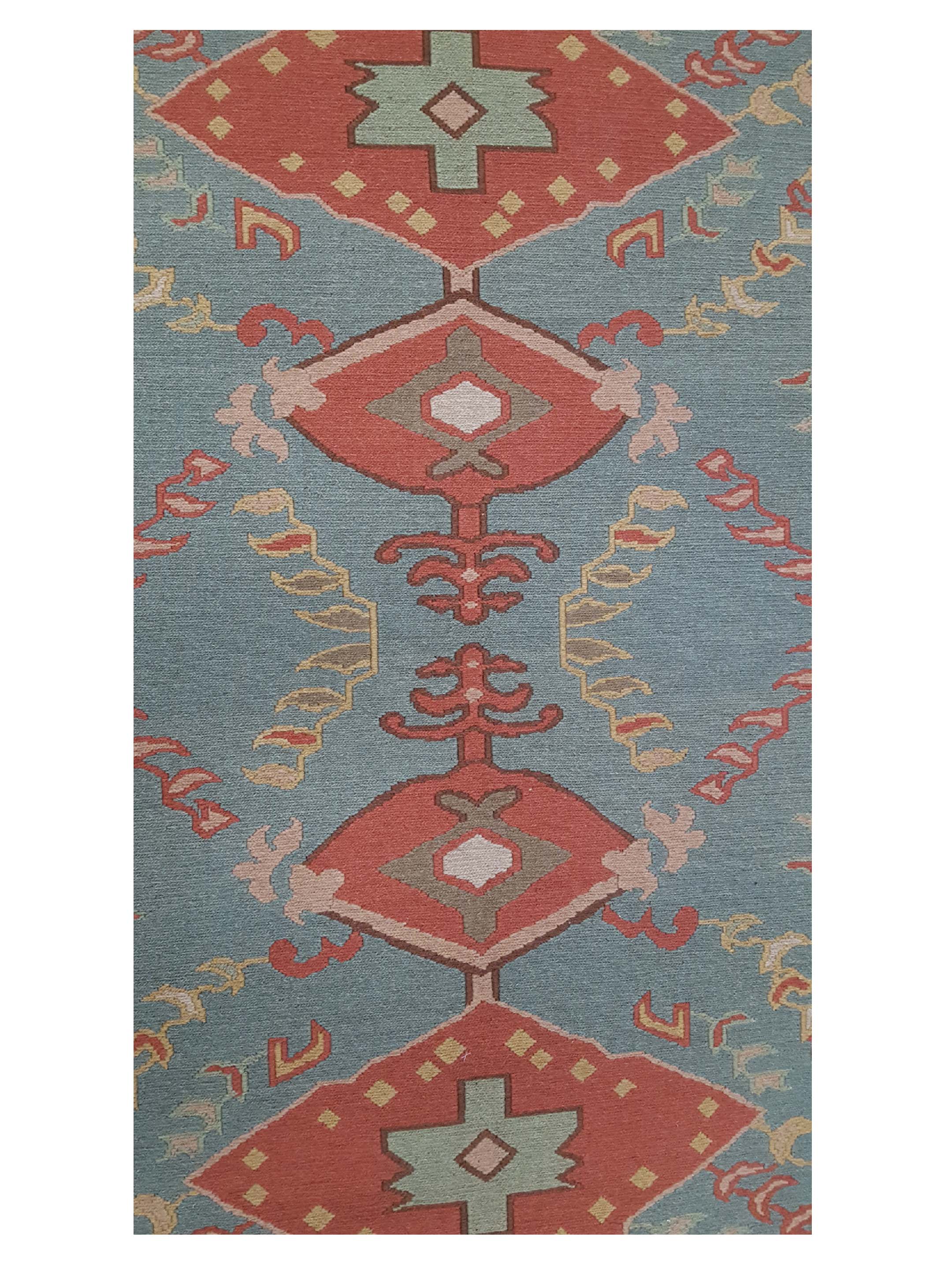 Summak-Ch Hand Knotted Aqua 8x10 - Image 5 of 6