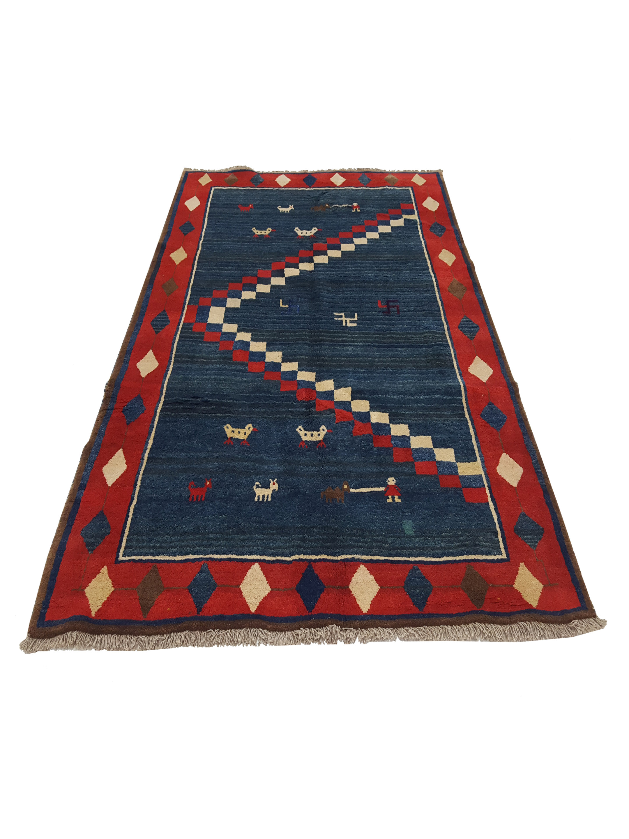 Gabbeh Hand Knotted Blue 7x10 - Image 2 of 6
