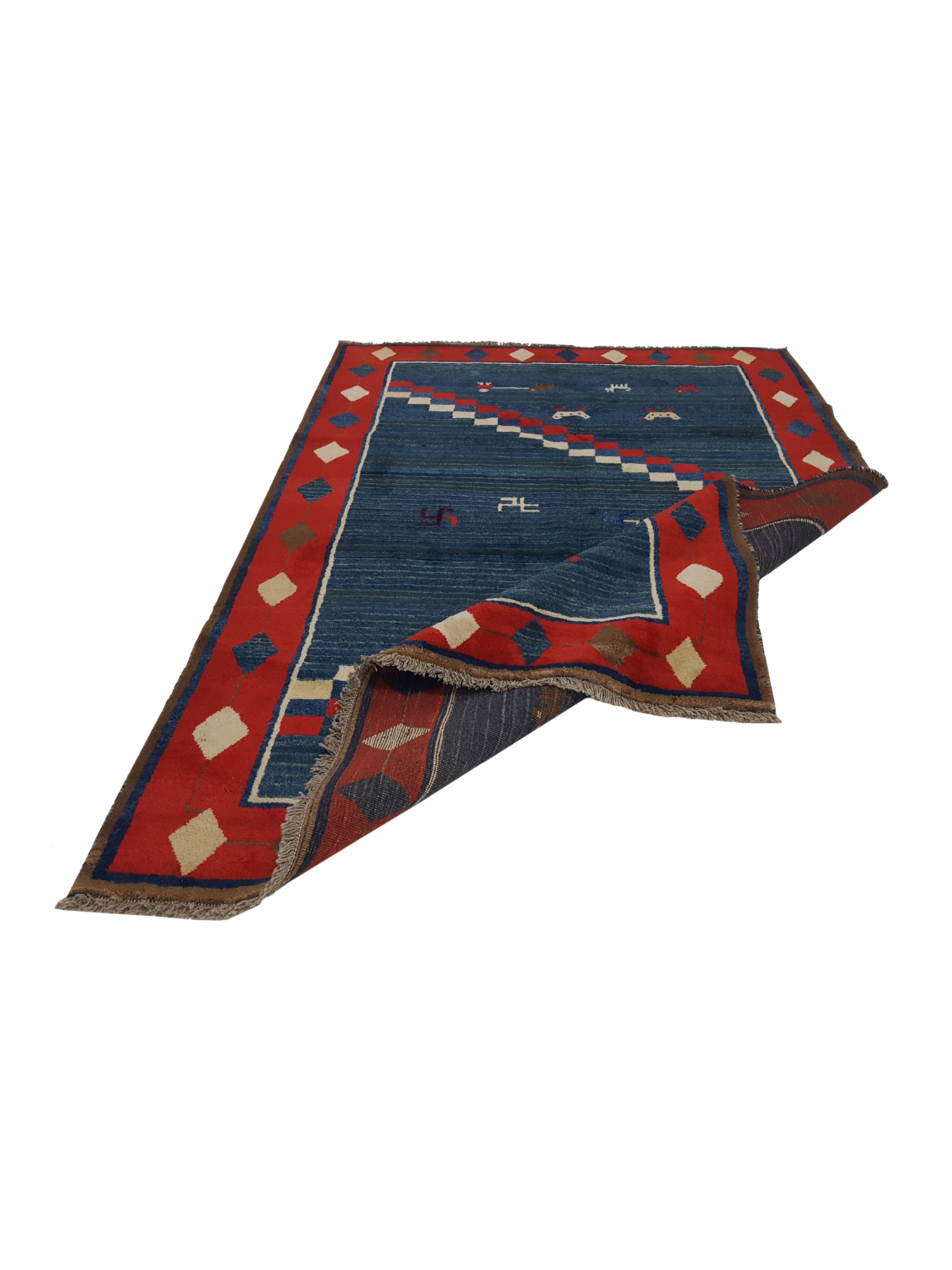 Gabbeh Hand Knotted Blue 7x10 - Image 3 of 6