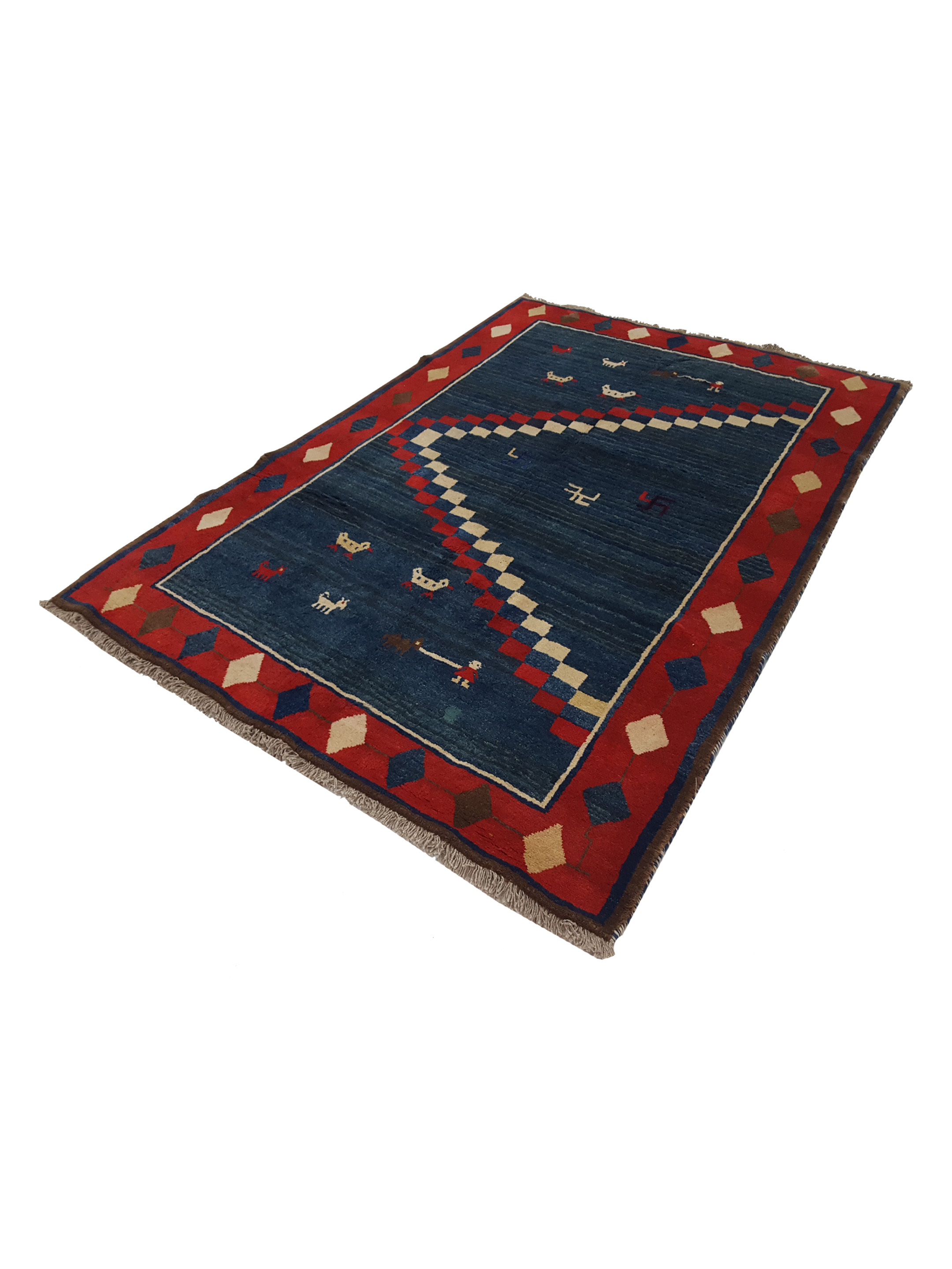 Gabbeh Hand Knotted Blue 7x10 - Image 6 of 6