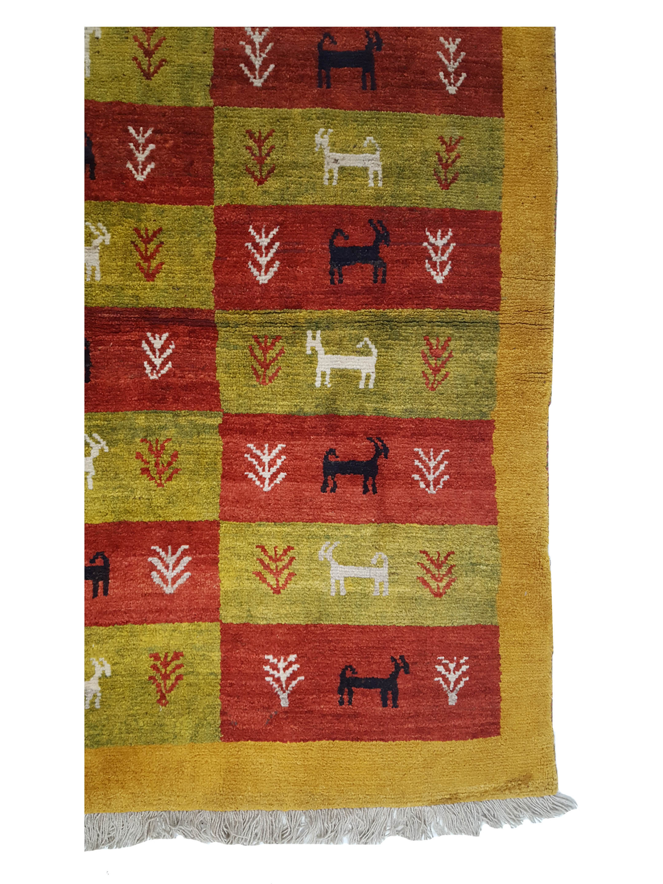 Gabbeh Hand Knotted Green 6x9 - Image 4 of 6
