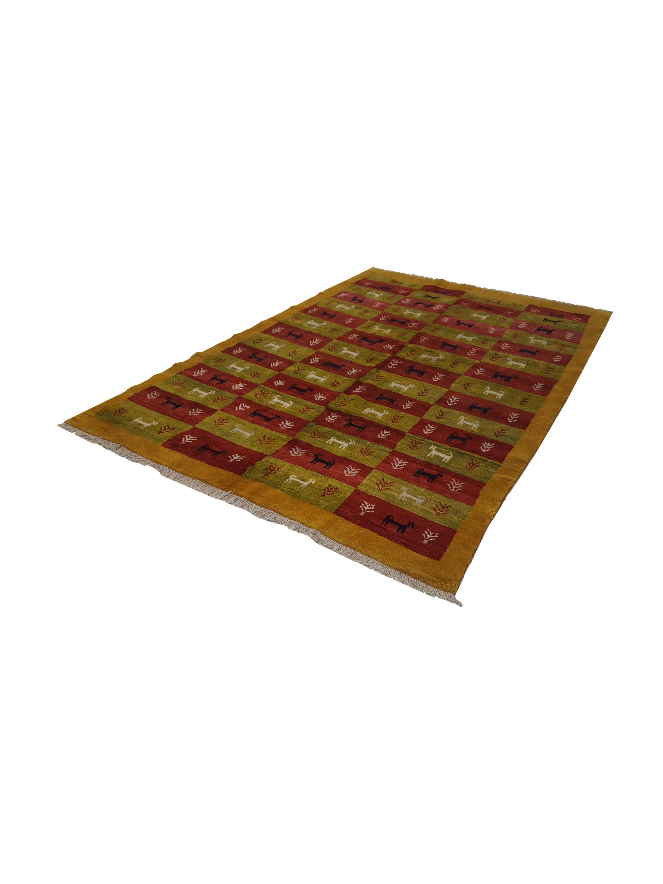 Gabbeh Hand Knotted Green 6x9 - Image 6 of 6