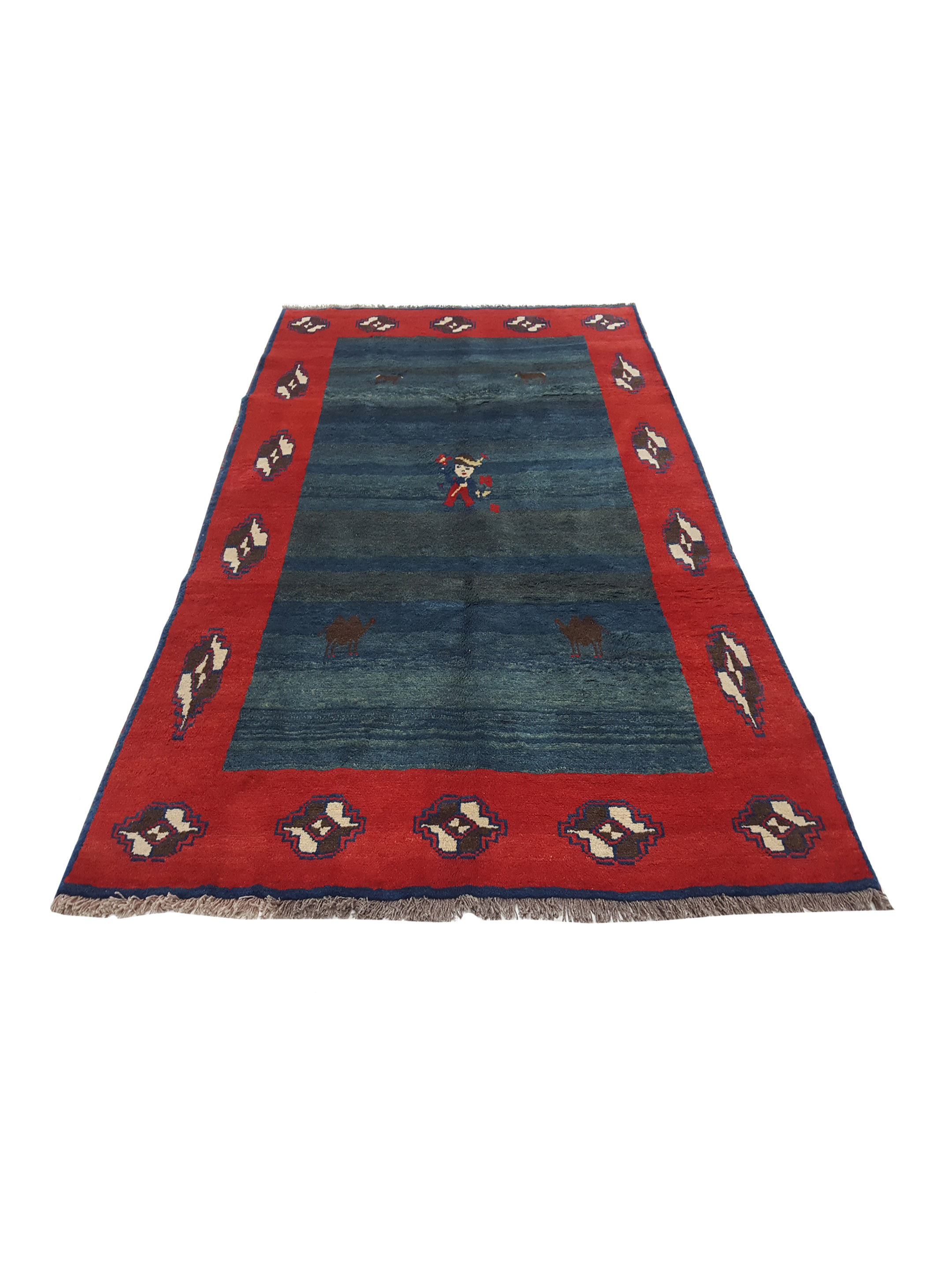Gabbeh Hand Knotted Blue 7x10 - Image 2 of 6