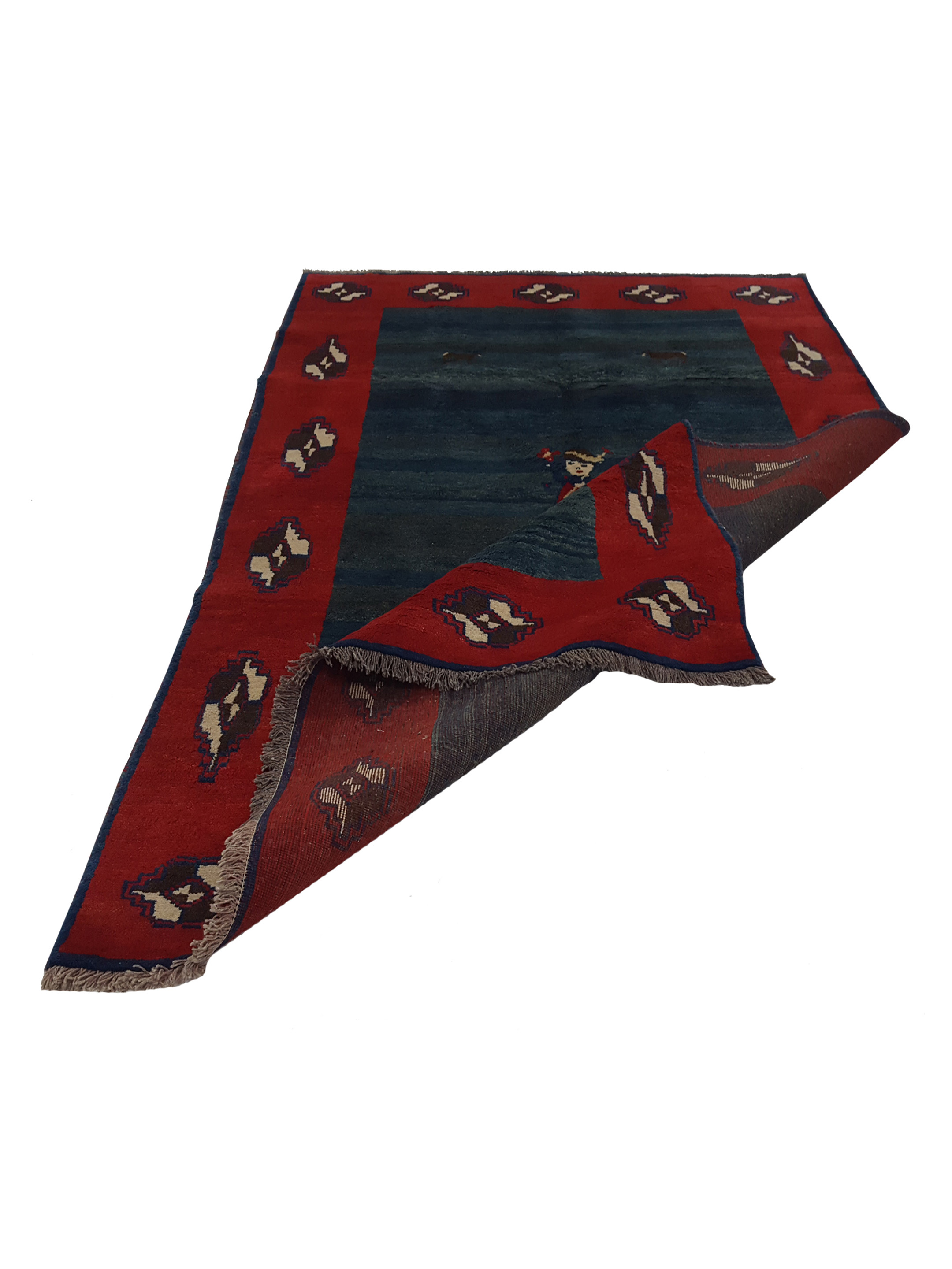 Gabbeh Hand Knotted Blue 7x10 - Image 3 of 6
